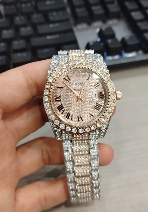 New Moissanite Iced Out Bust Down Watch  - 1