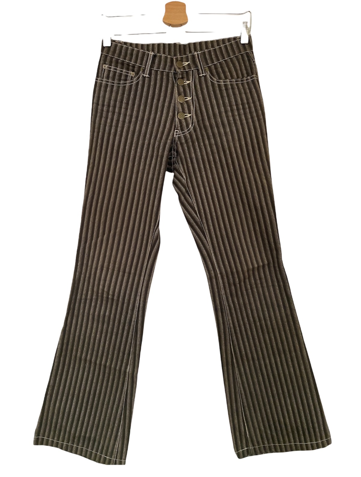 掘り出し物を検索。 TORNADO MART flare stripe design pants ...
