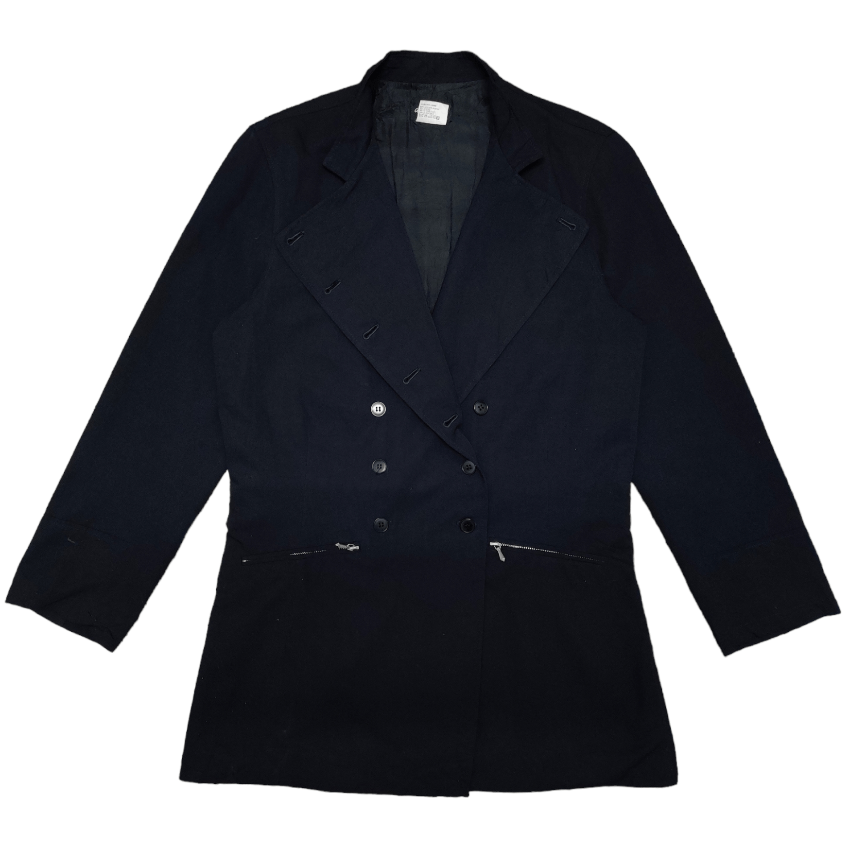 Vintage Agnes B. Zipper Pocket Double Breasted Coat Jacket - 5