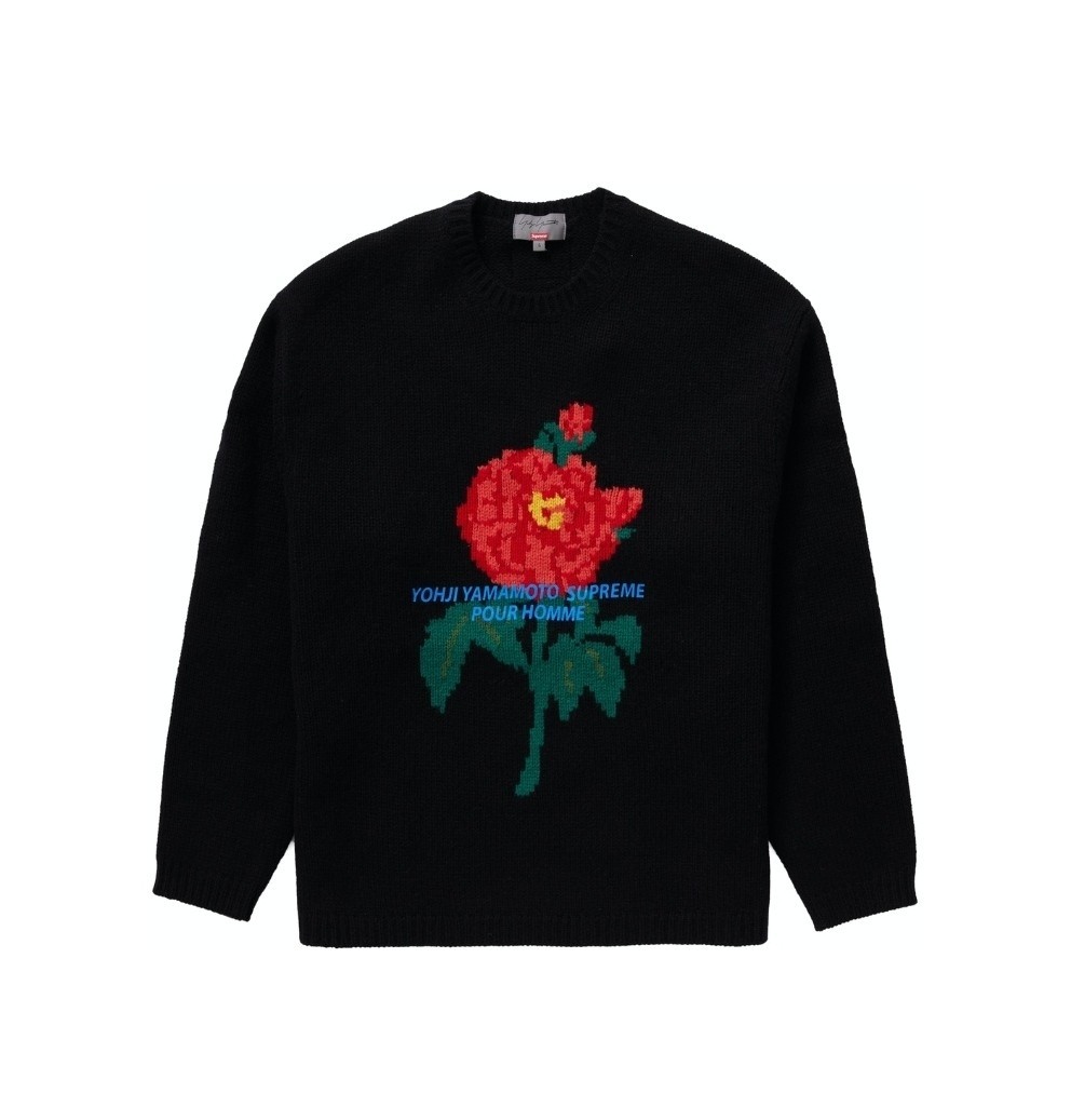 Supreme x Yohji Yamamoto Black Rose Sweater - 1