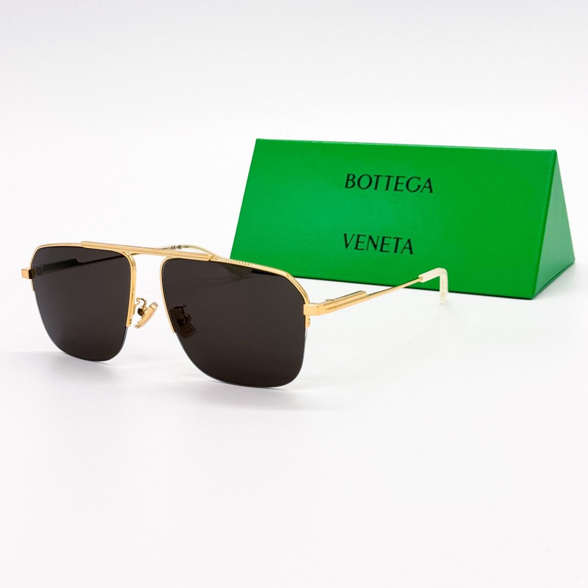 NEW BOTTEGA VENETA BV1149S 008 GOLD BROWN UNISEX SUNGLASSES - 2