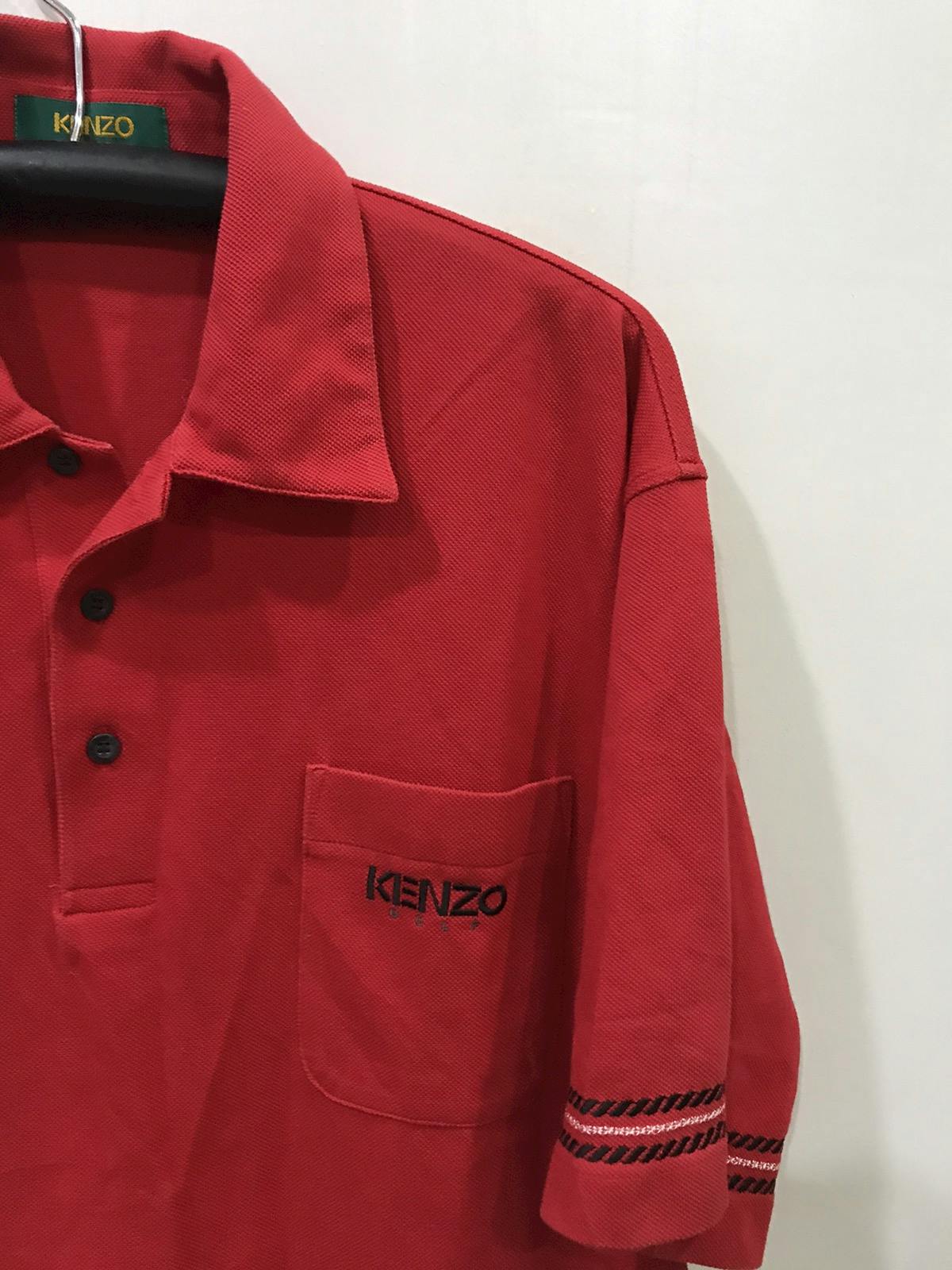 KENZO Japanese Designer Red Polo Shirt - 3