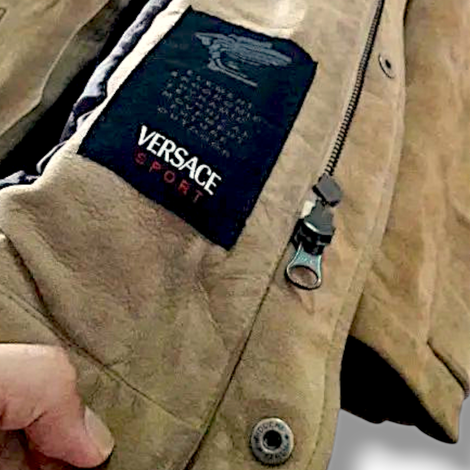 Vintage Versace Trench Coat Suede Leather Sportswear Italy - 9