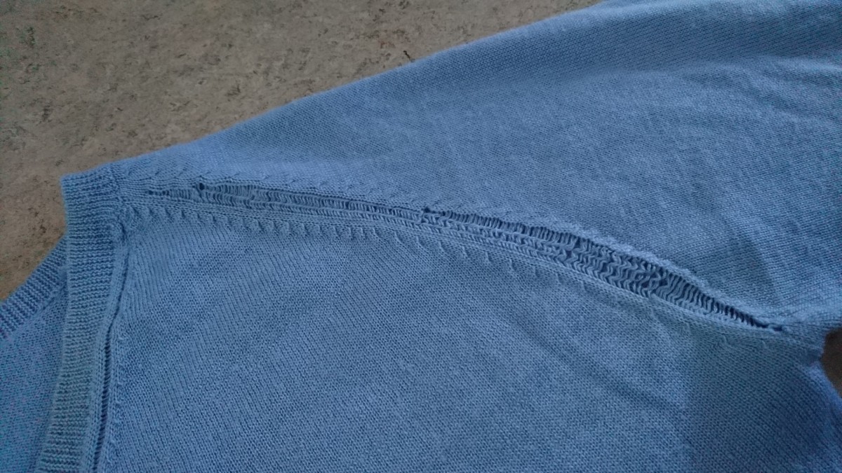 Rare Hedi Slimane Distressed Light Blue Sweater EU46 - 7