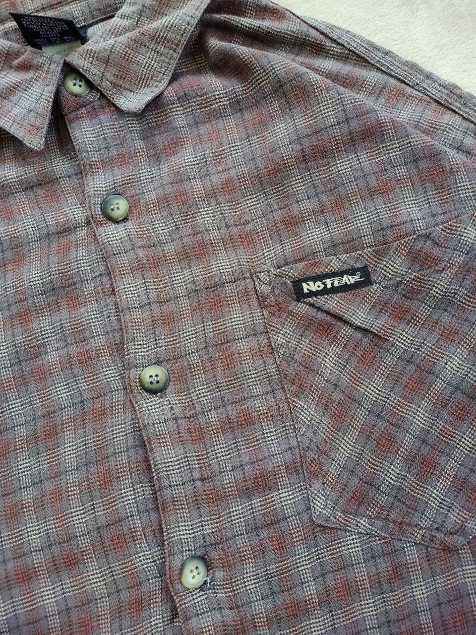 Vintage 90s No Fear Made in USA Old Skool Plaid Shirt - 5
