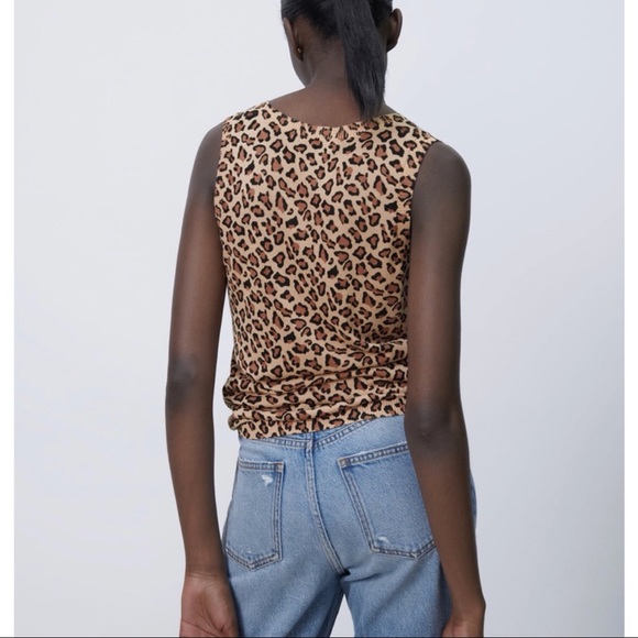 Zara Leopard Print Knit Top - 2