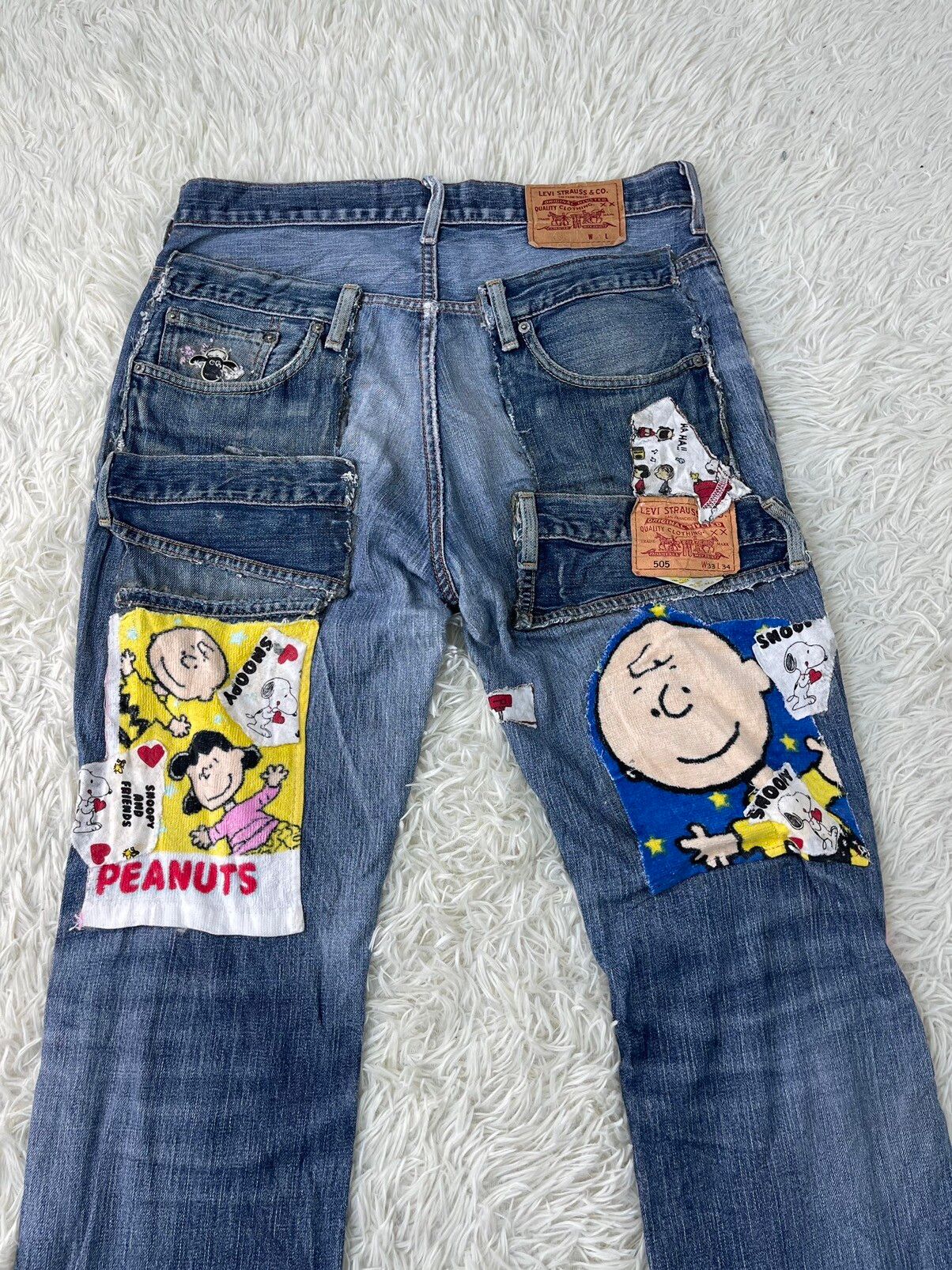 ❌DELETE SOON🔥Vtg Levis Crazy Patchworks Custom Jeans Baggy - 2