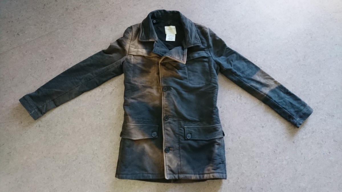 Unique Acid Wash Hooded Coat - 1