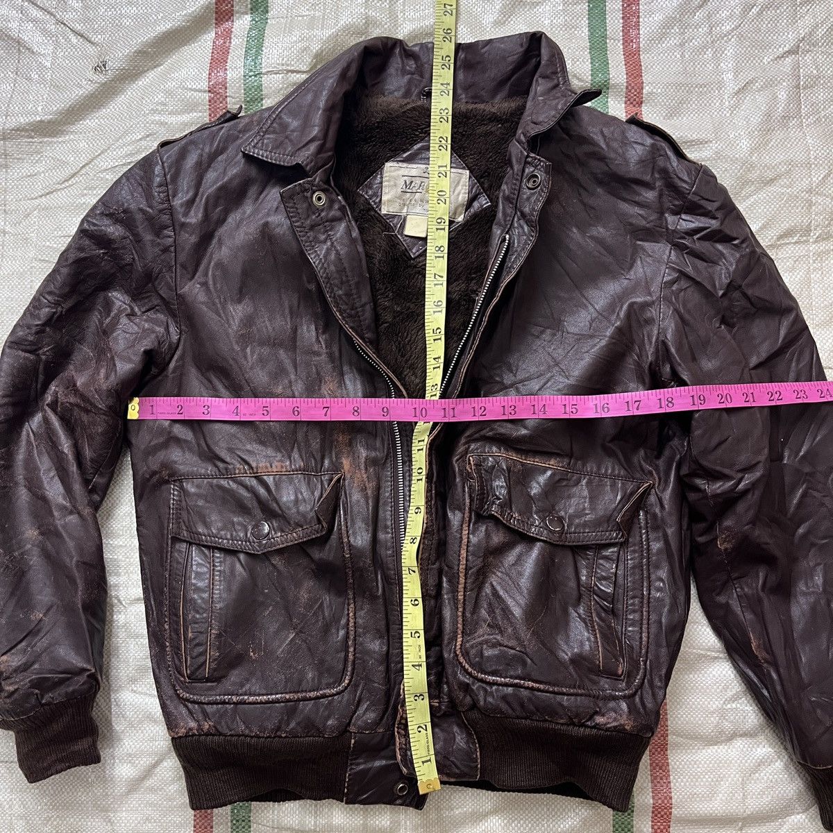 Vintage - Genuine Cowhide Leather Marquis Bomber Jacket Made In Japan - 5
