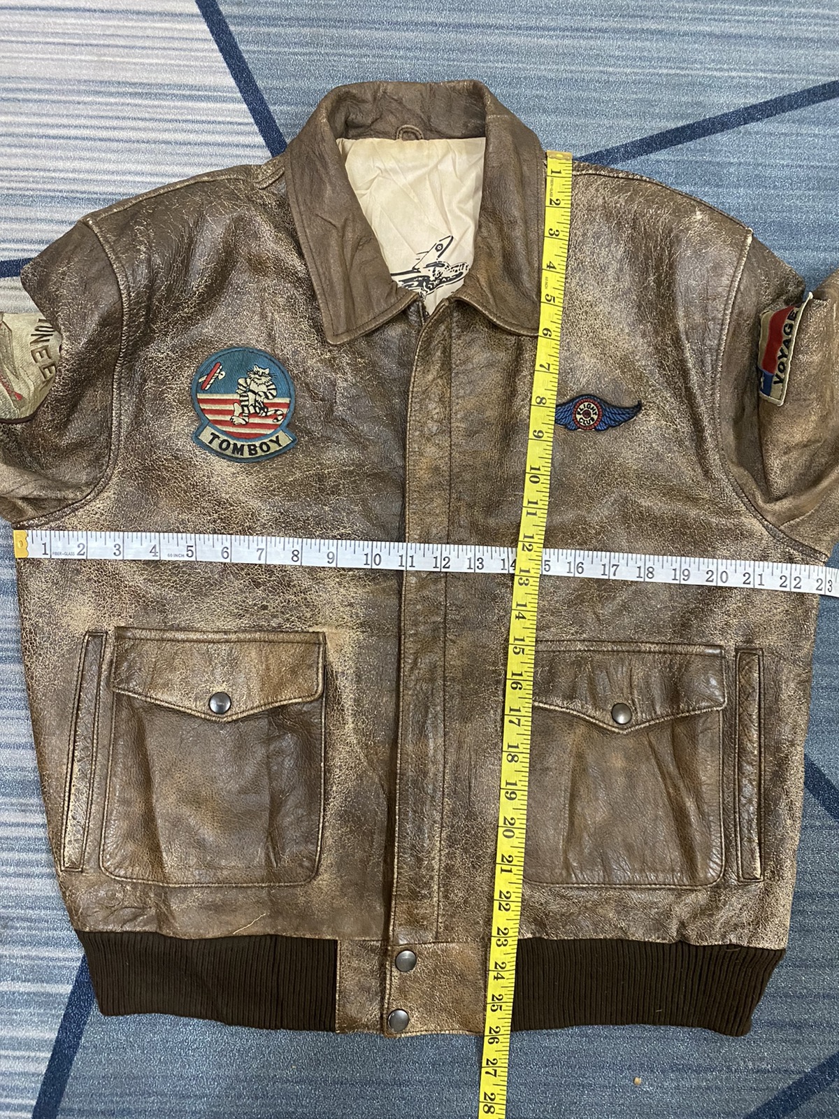 Vintage - VTG FLIGHT CLUB AVIATOR LEATHER JACKET PATCH TOMBOY VOYAGER - 15