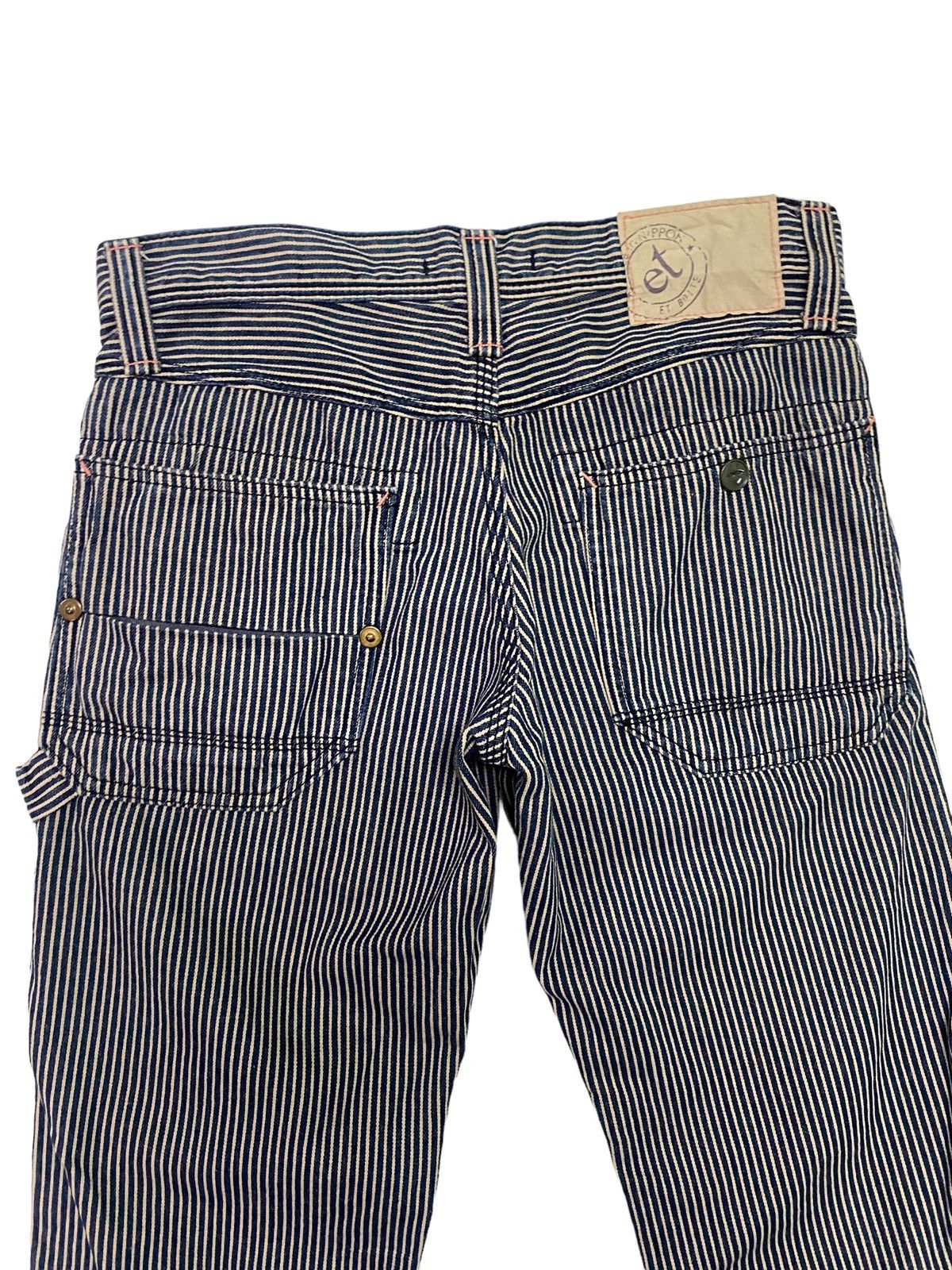 Vintage Et Boite Carpenter Striped Worker Denim Pant S46k - 9