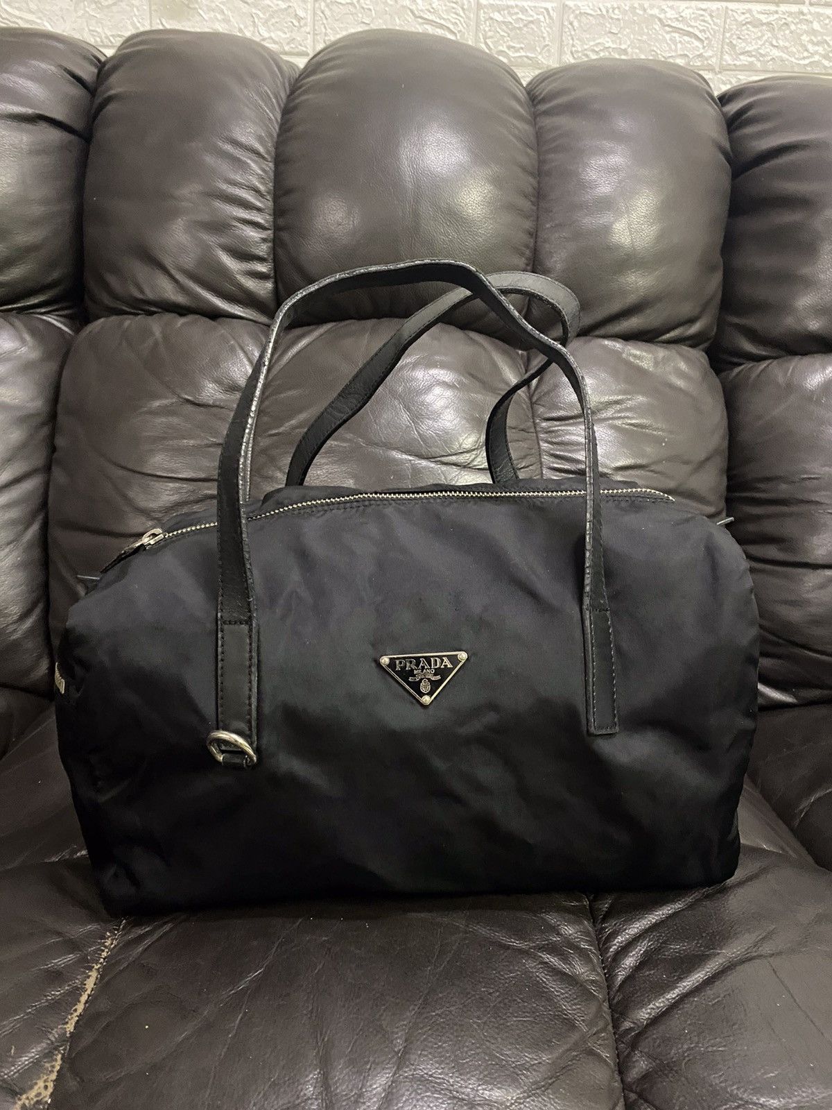 Authentic Prada Tessuto Nyalon Duffle Hand Bag - 18