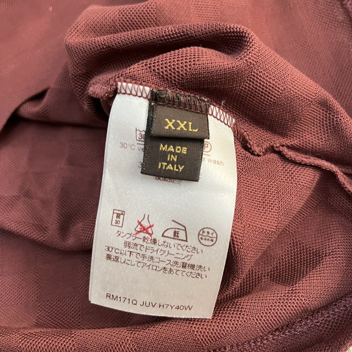 Louis Vuitton Damier Polo Maroon Shirt sz XXL - 7