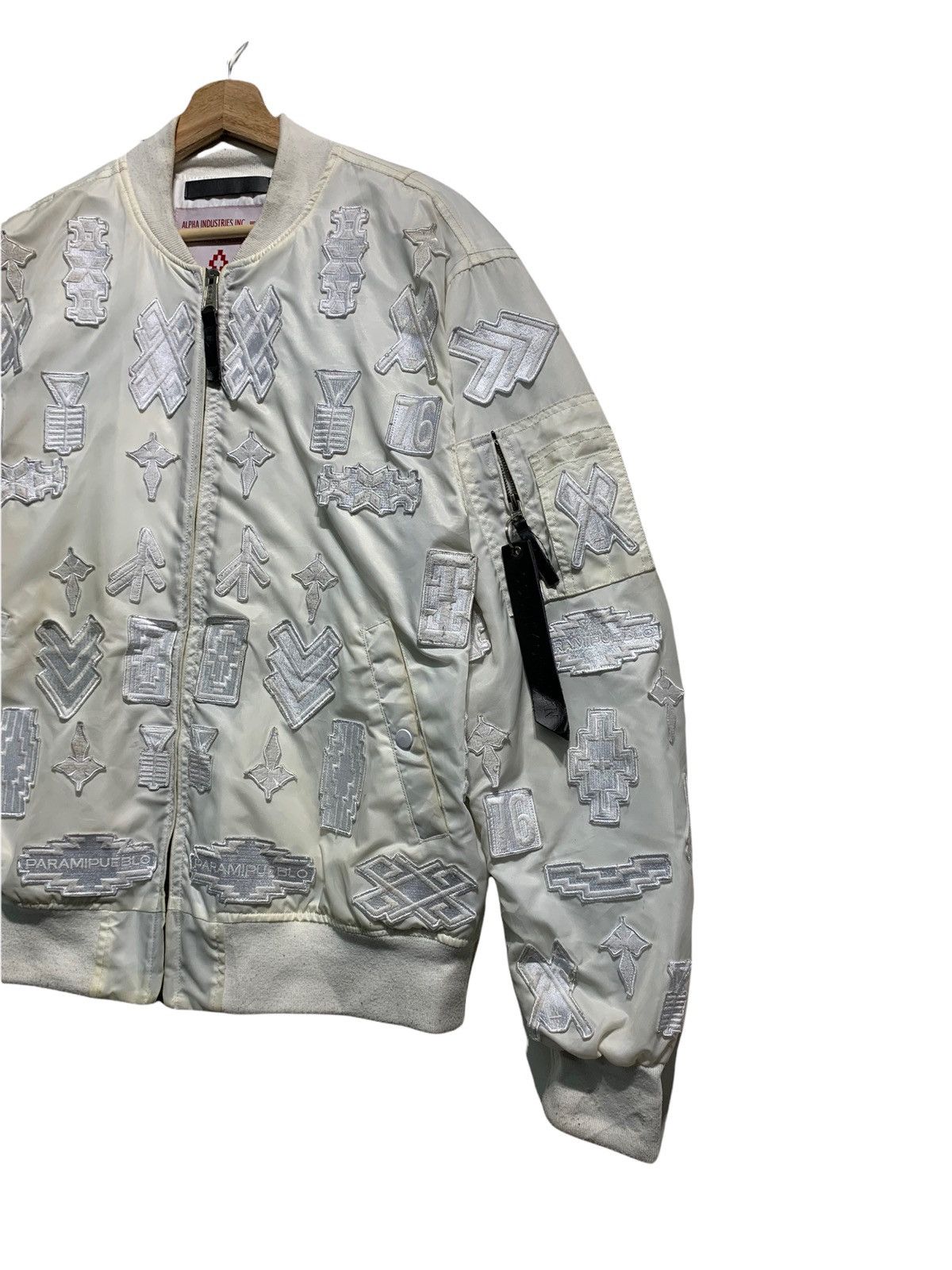 🔥MARCELO BURLON X ALPHA IND WHITE PATCHES EMBROIDERY JACKETS - 3