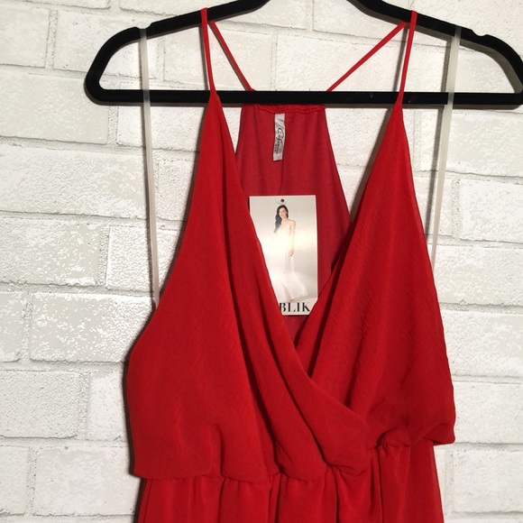 Publik Red Crossover Draped Dress - 5