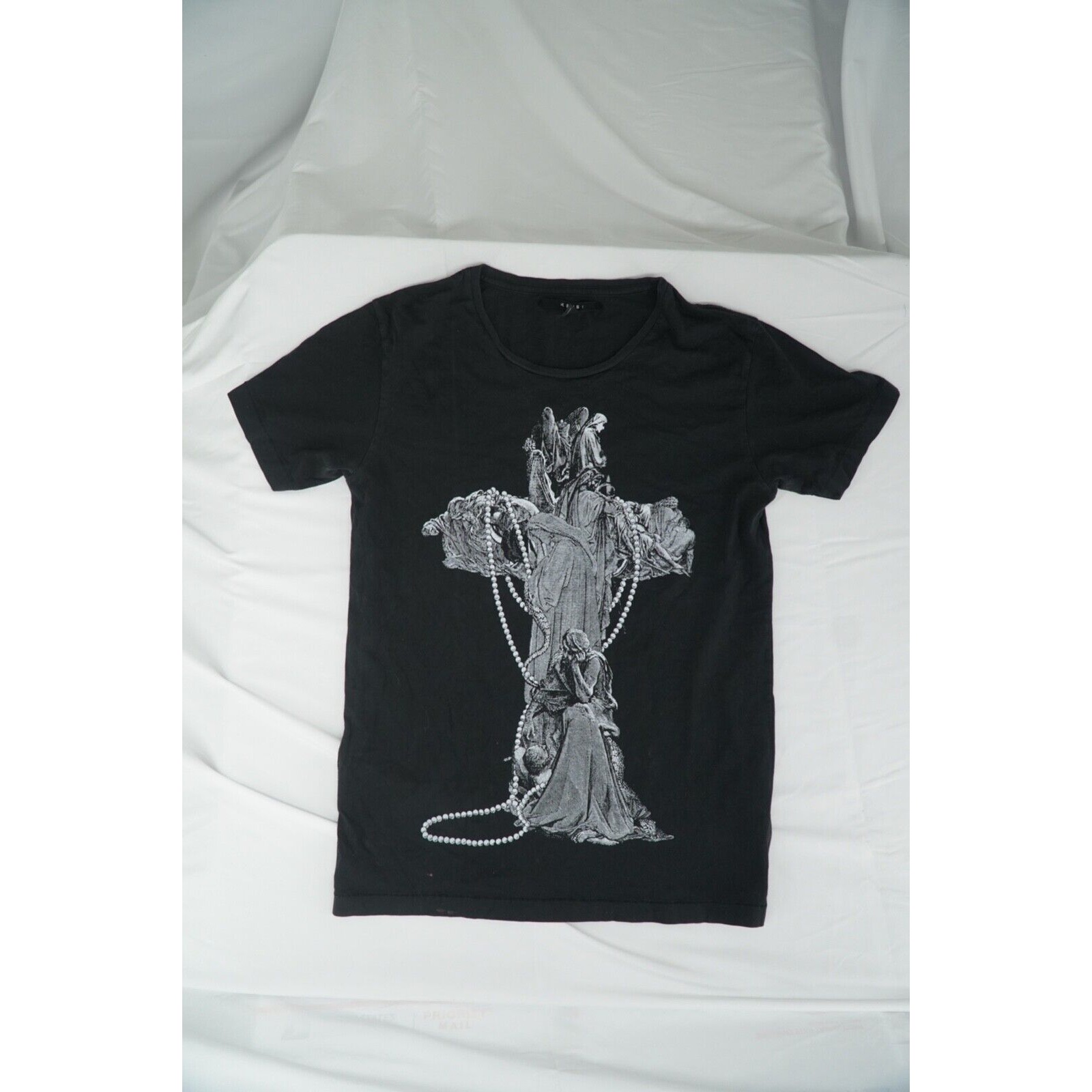 Tsubi Black Cross Graphic T Shirt - 12