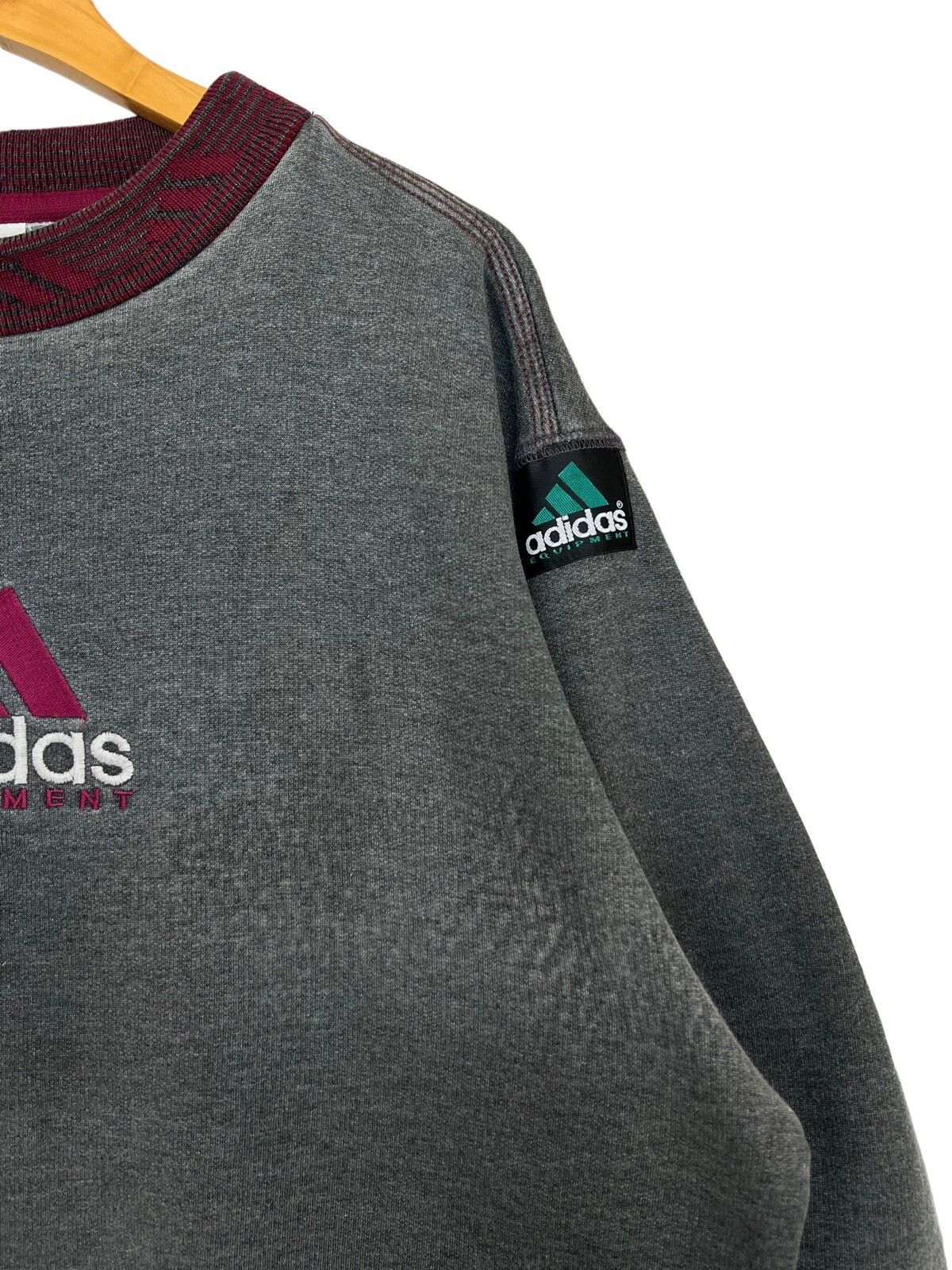 RARE‼️Vintage 90s Adidas Equipment Sweatshirt Grey Sweatshirt - 7