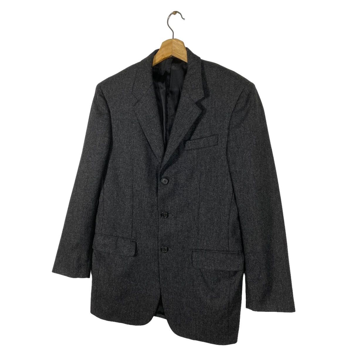 Vintage Prada Wool Blazer Size 46 Dark Grey Colour - 2