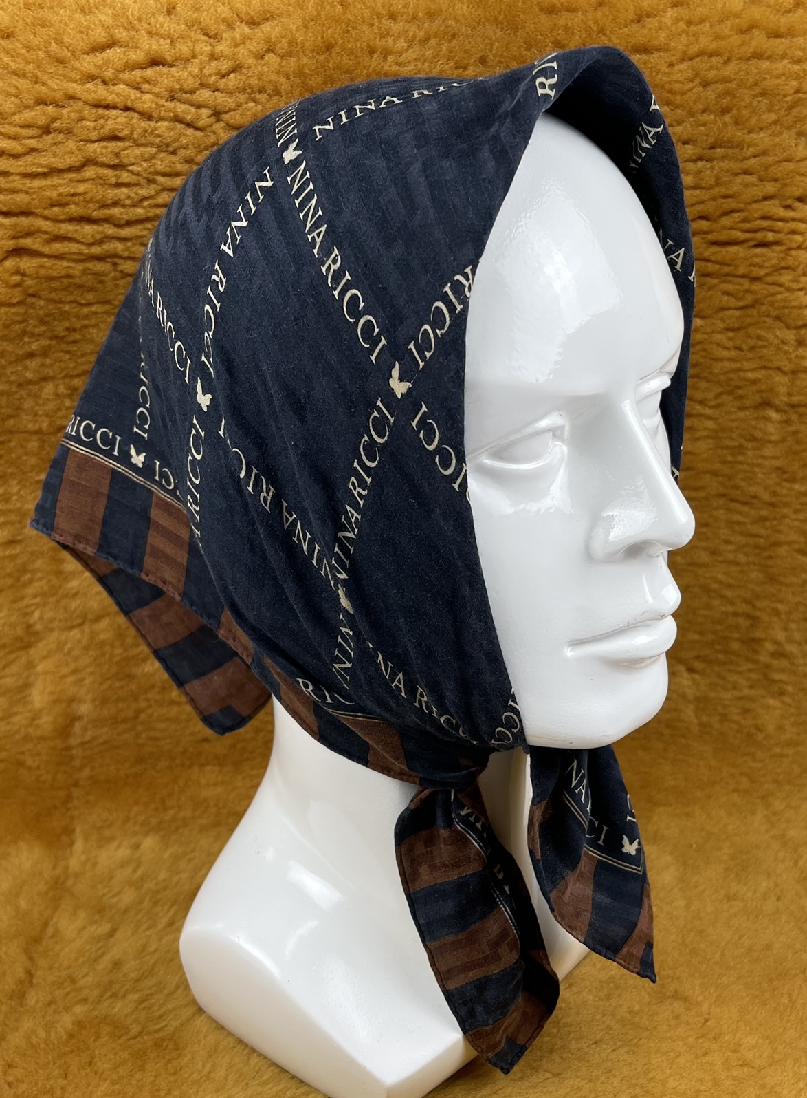 nina ricci scarf turban bandana handkerchief neckerchief - 1