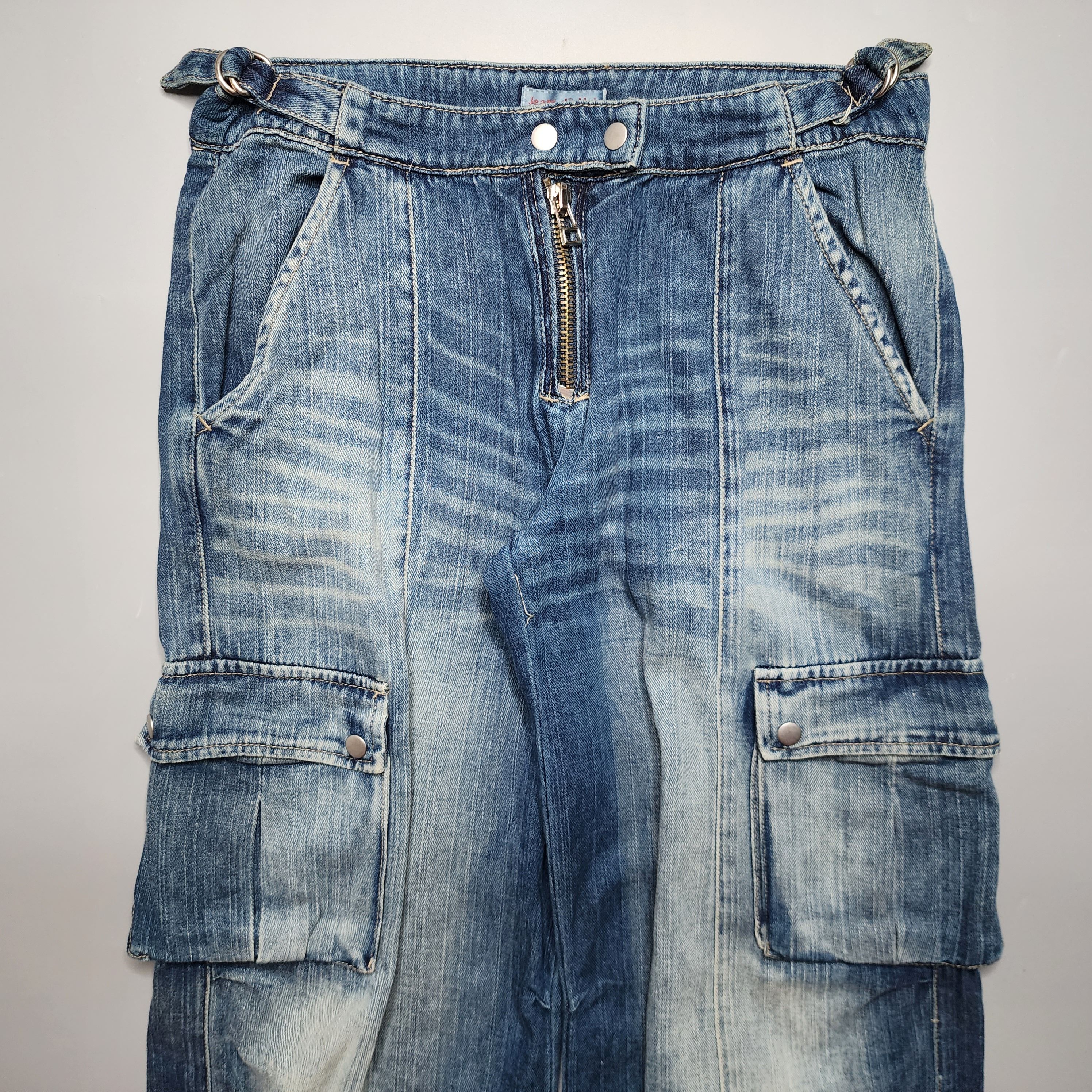 Vintage - Y2K Baggy 3D Pocket Cargo Jeans - 3