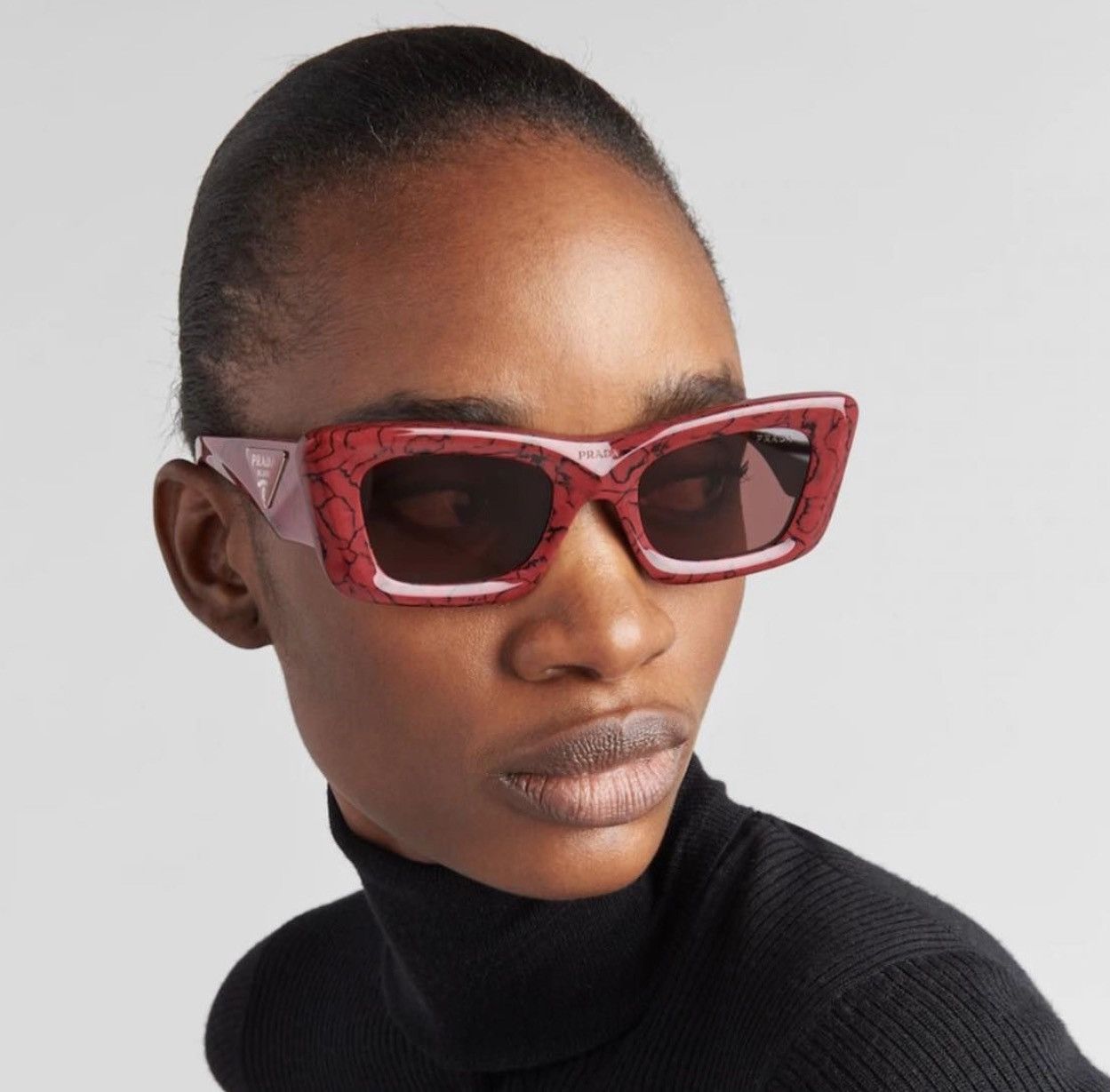 NEW PRADA PR13ZS 15D08S CAT EYE SUNGLASSES PR13ZSF RED - 7