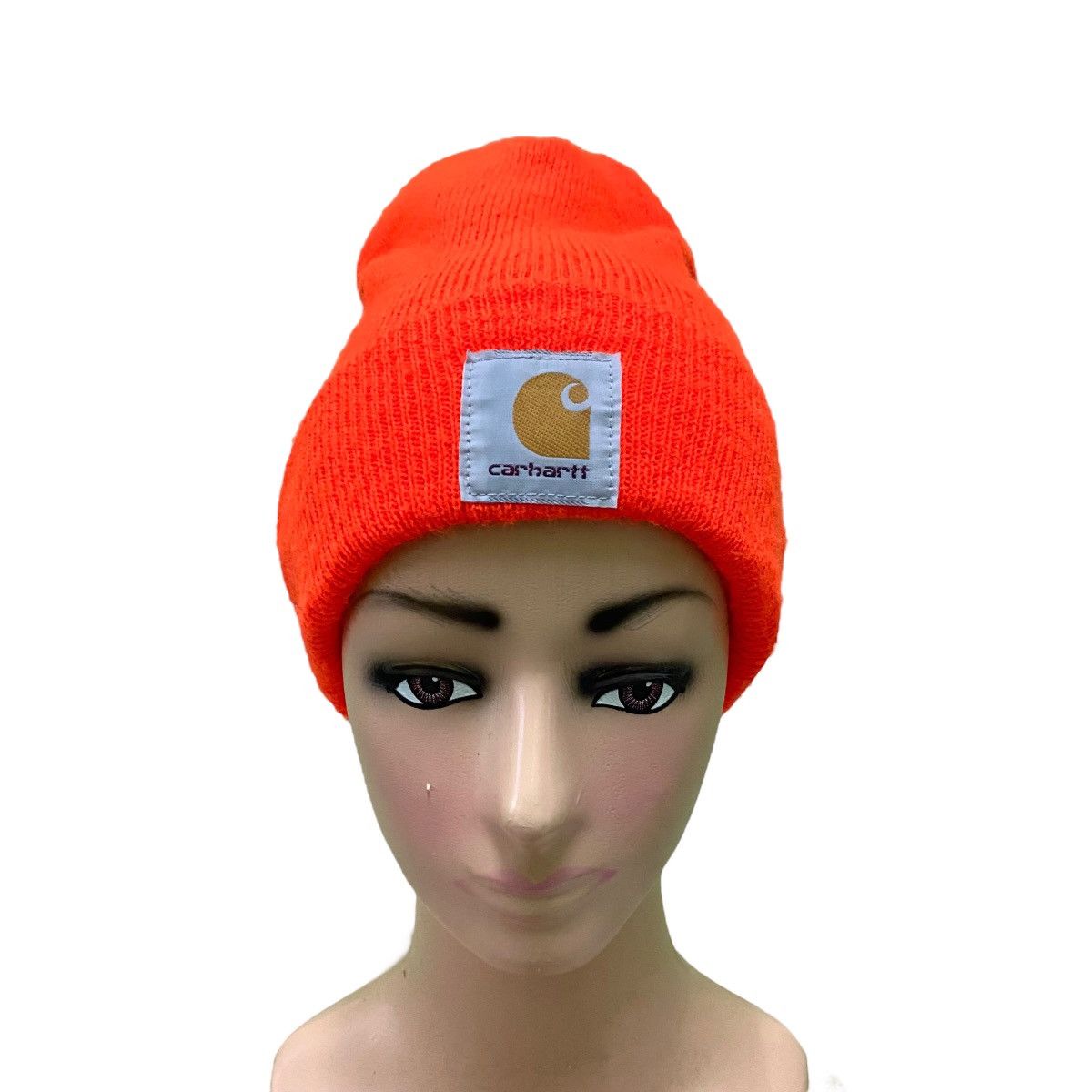 Vintage Carhartt Baenie Hat Orange Neo Colour - 3