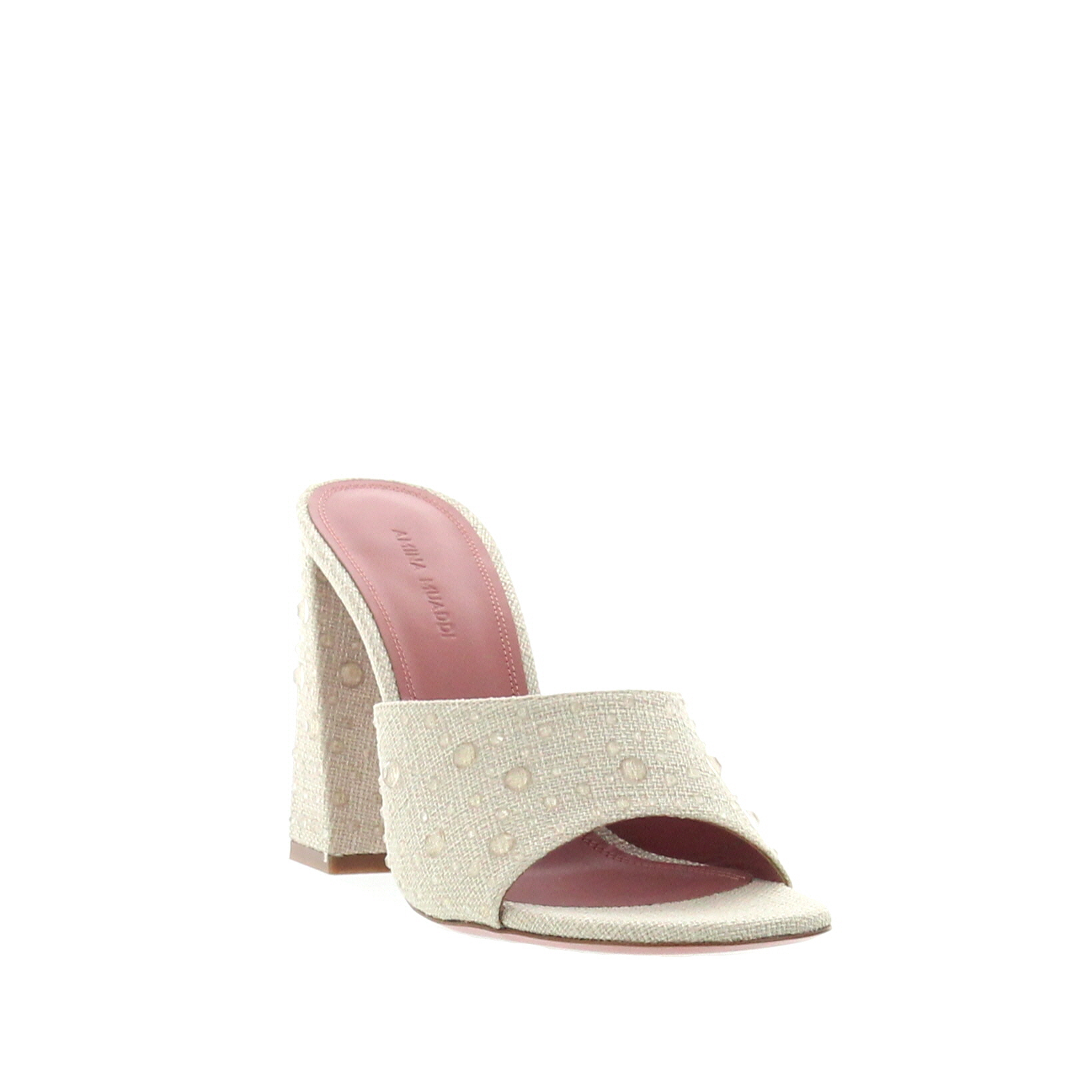 Brigitte Crystal Slipper Canvas Beige - 2