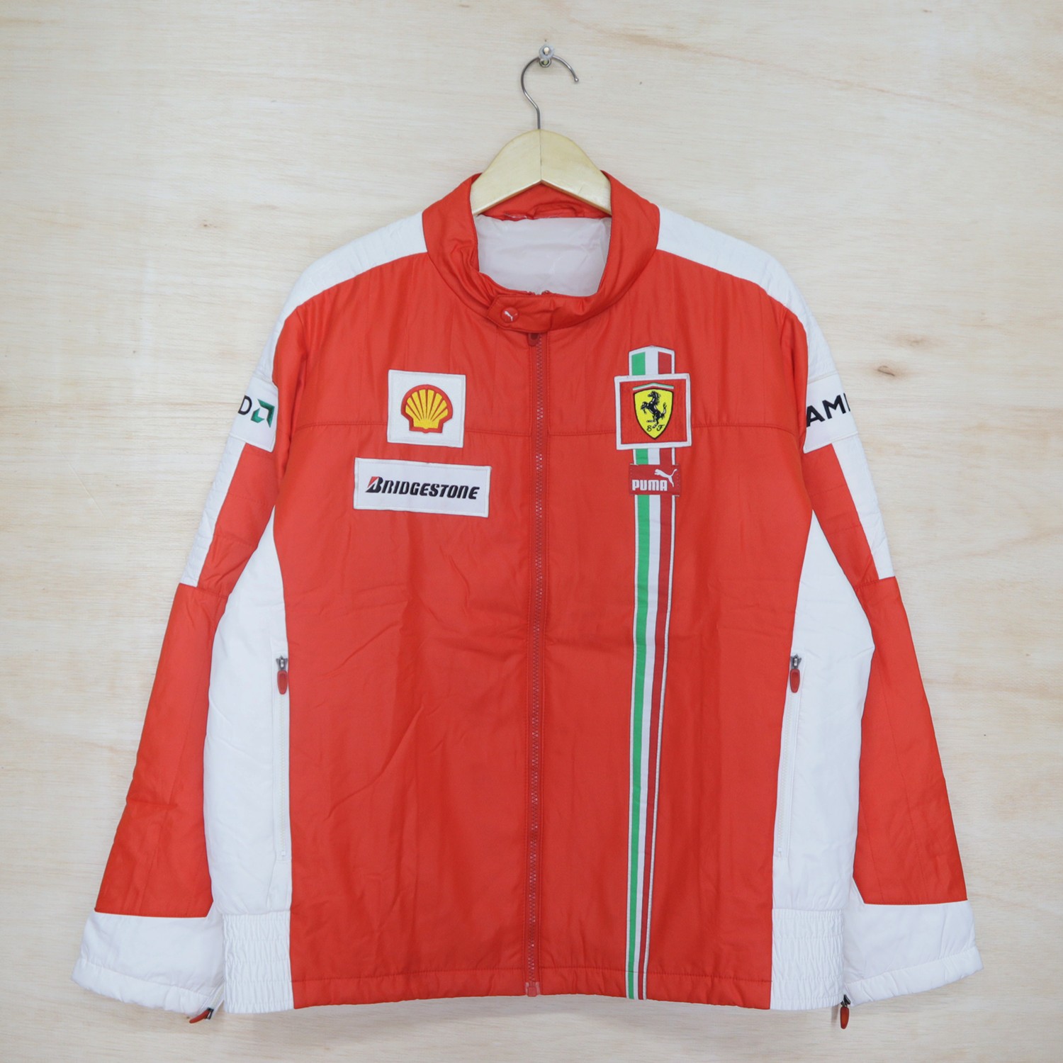 Vintage 90s PUMA FERRARI Formula 1 Racing Team Big Logo Bomber Windbreaker Jacket - 1