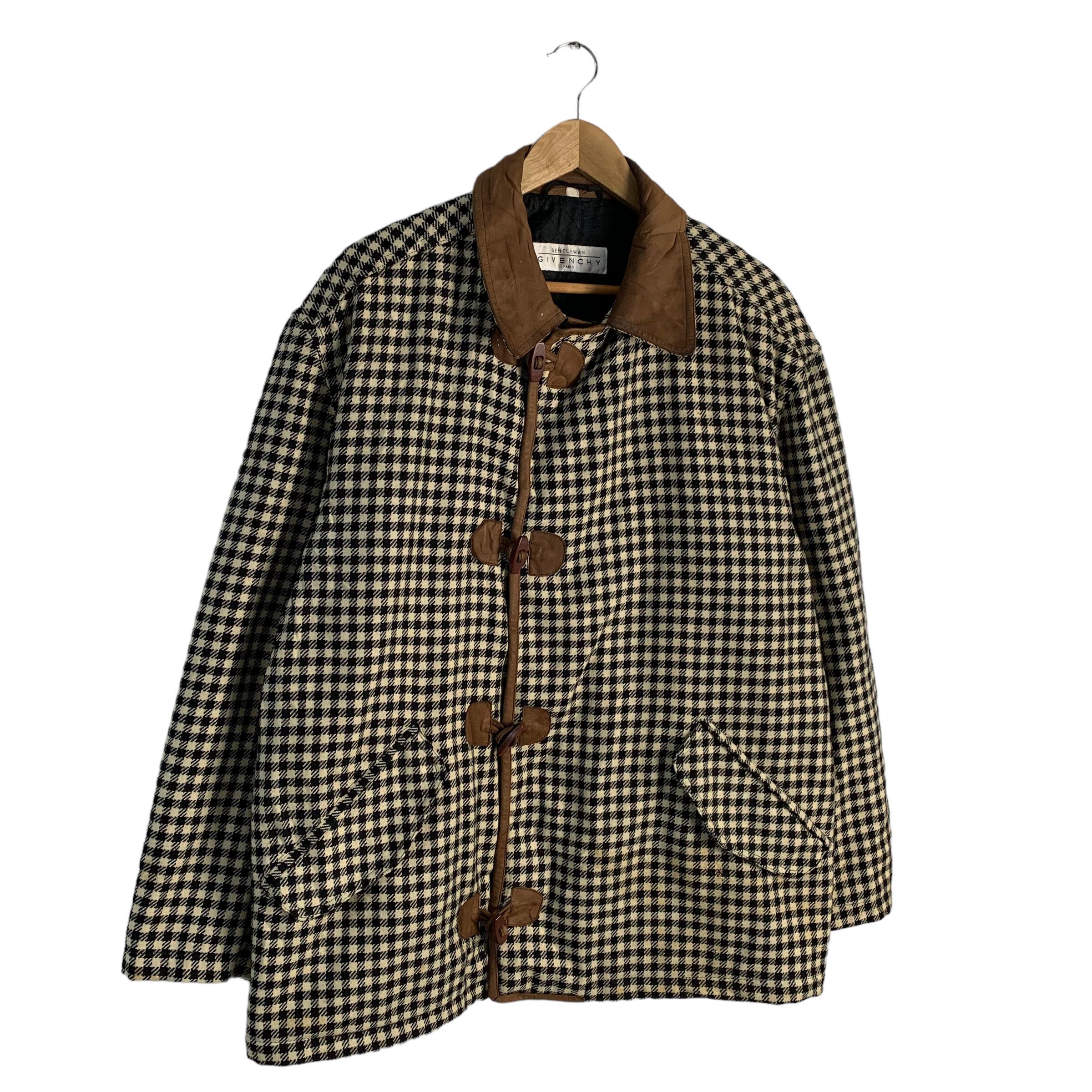 Givenchy Gentlemen Houndstooth Wool Leather Jacket - 3