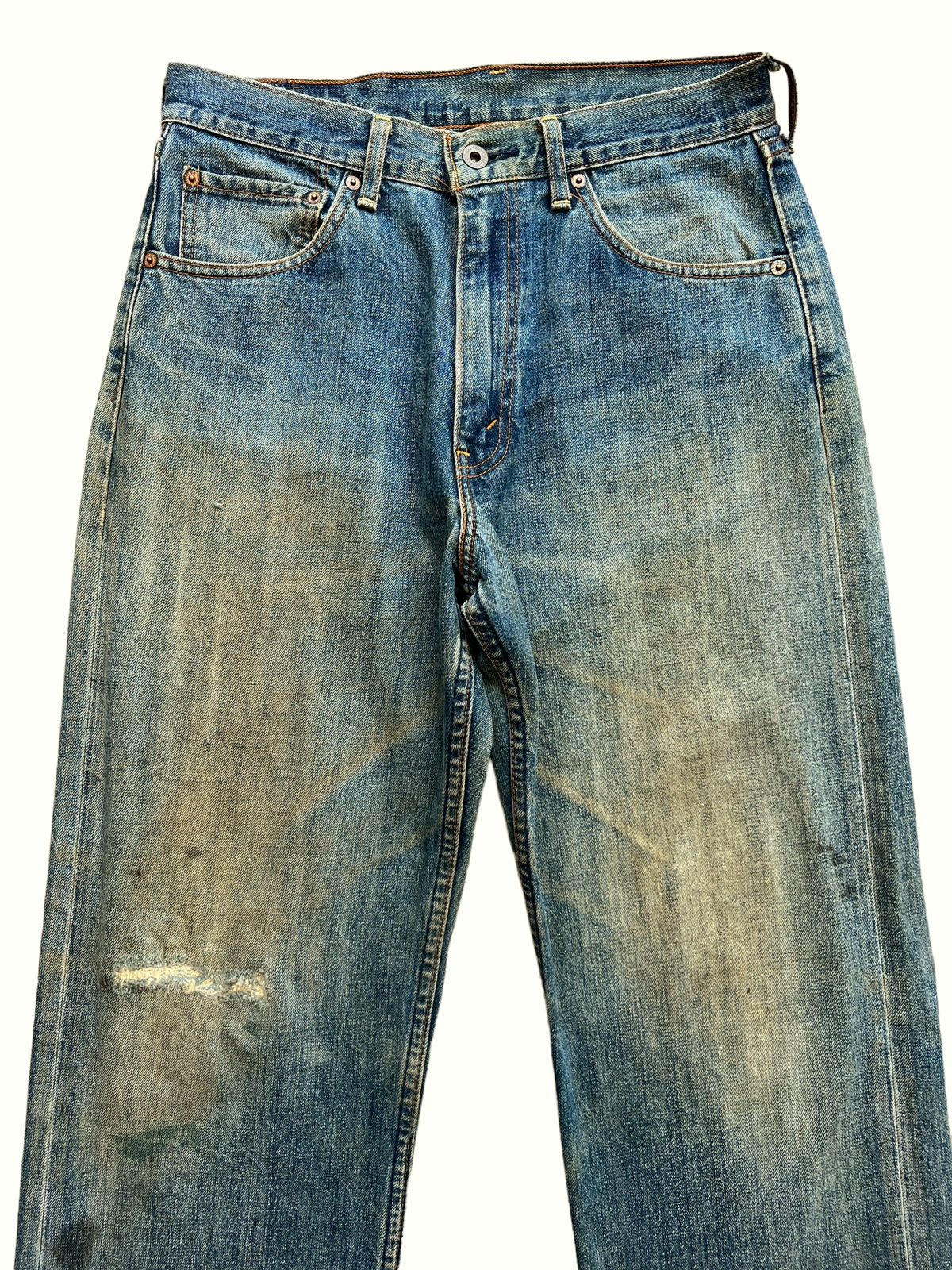 Vintage 90s Levis Distressed Mudwash Patch Denim Jeans 30x35 - 3