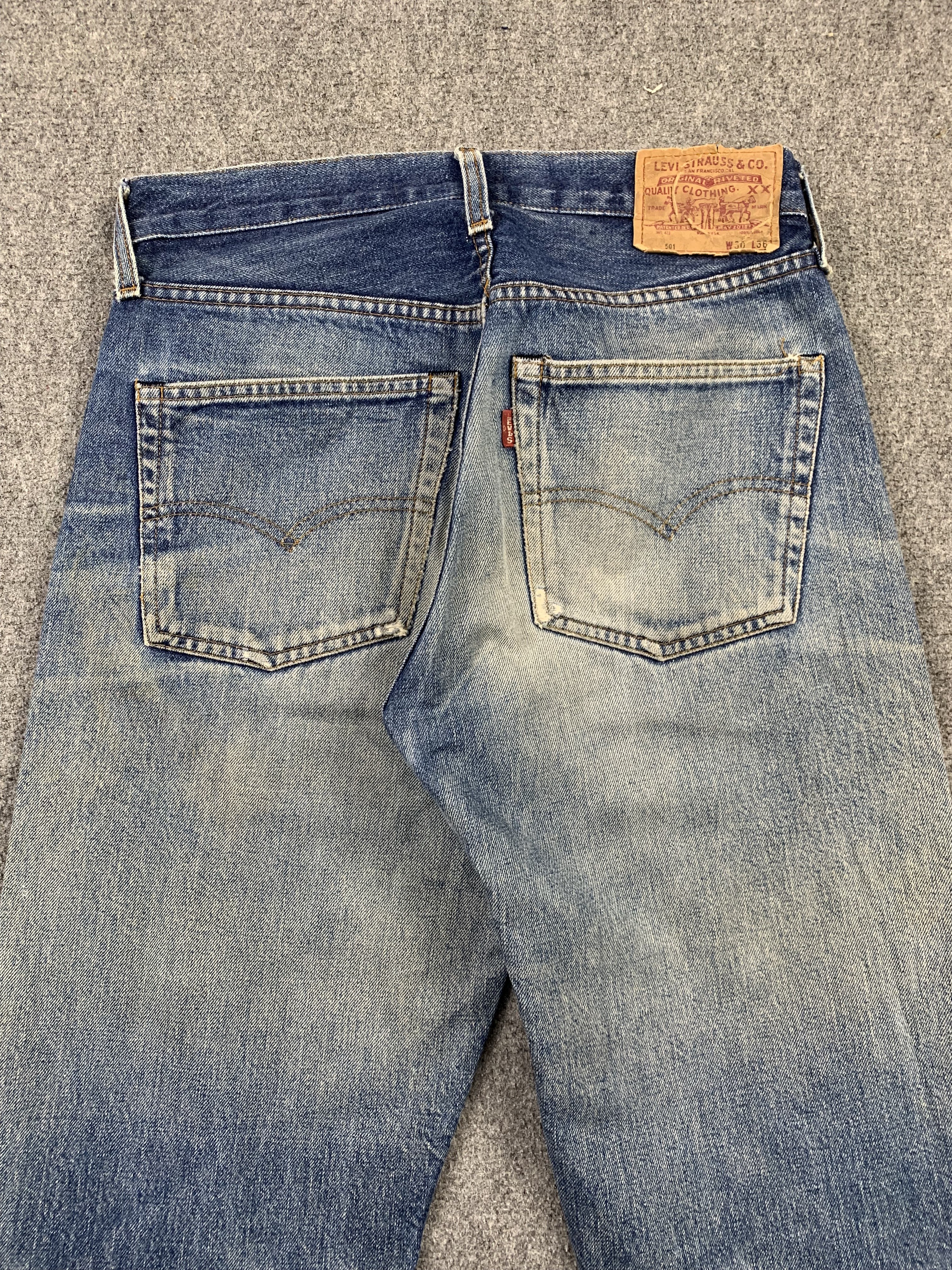 Vintage - Vintage LVC 90s Levis 501 Big E Selvedge Faded Blue Jeans - 5