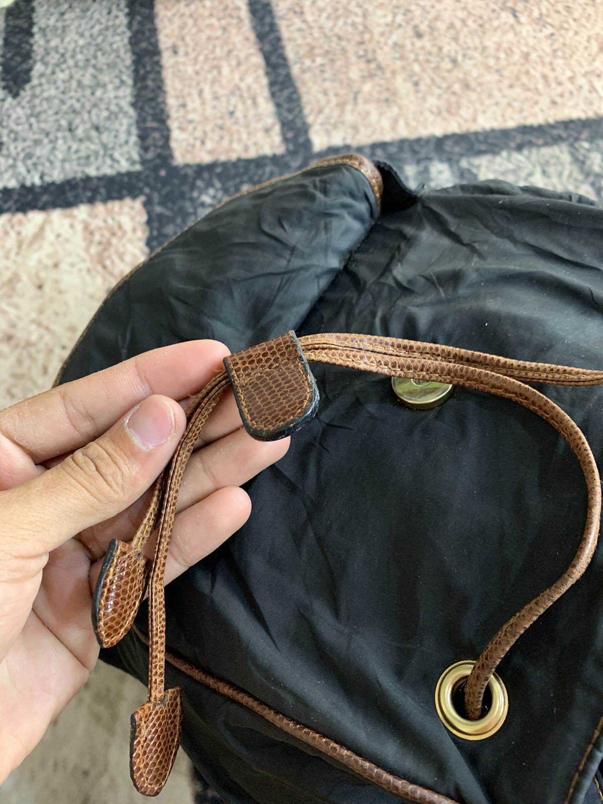 Vintage - Vintage loewe black nylon backpack - 10