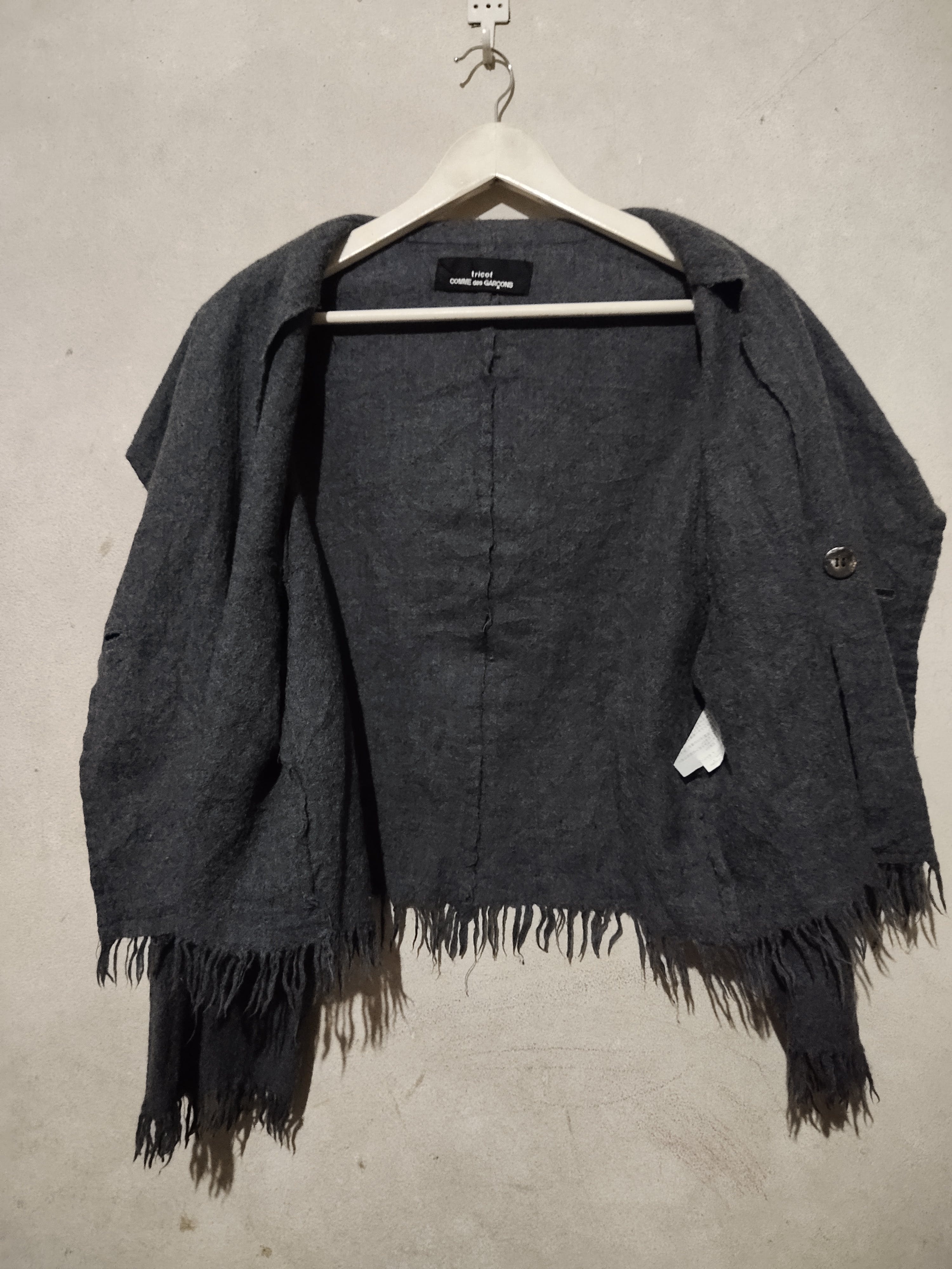 Vintage AD1992 tricot comme des gargons wool crop top jacket - 3
