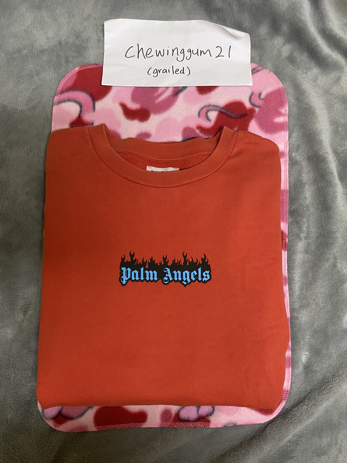 Palm Angels Flame Skeleton Dance Sweater Sweatshirt - 1