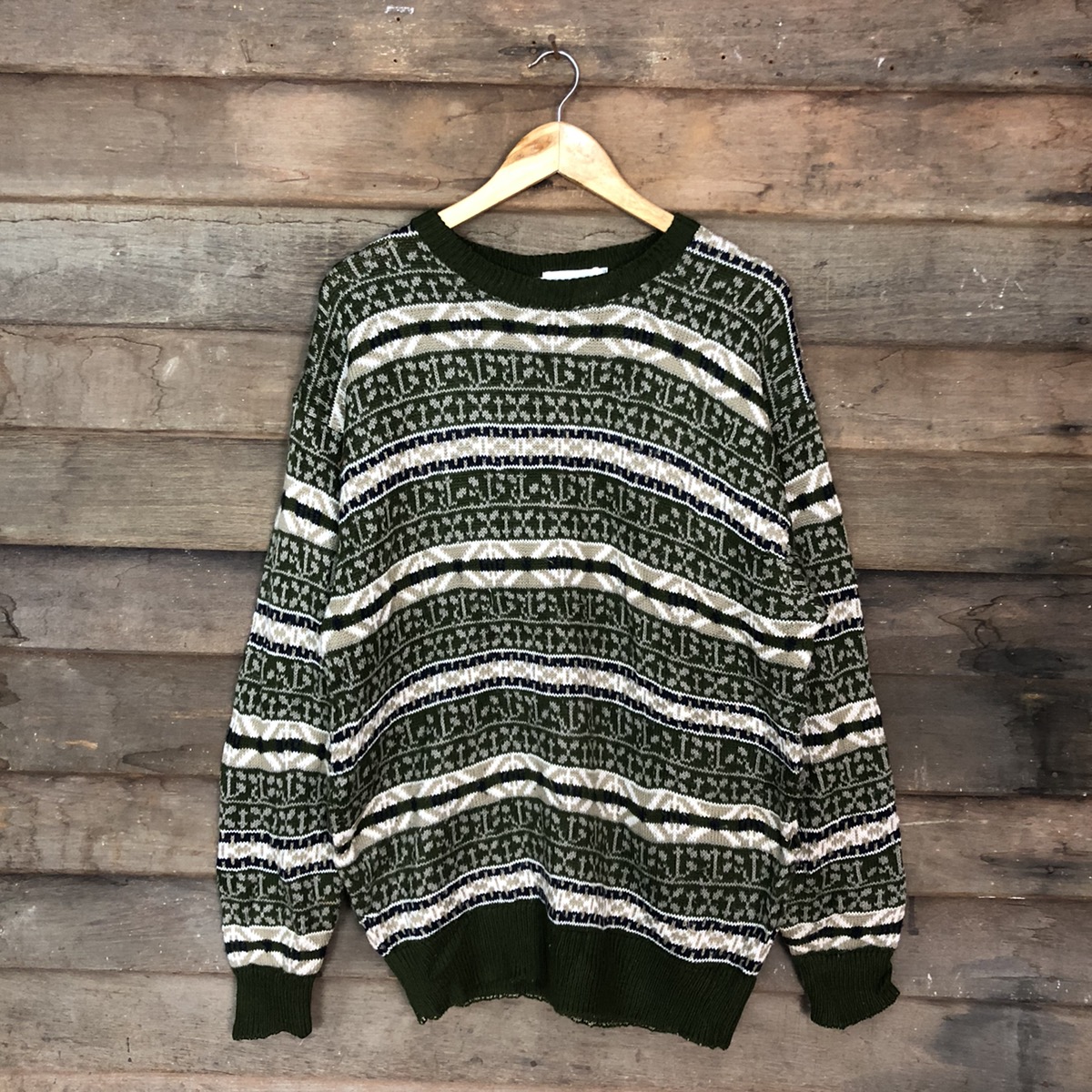 Homespun Knitwear - Yes Pleeze Patterned Knit Sweater - 3