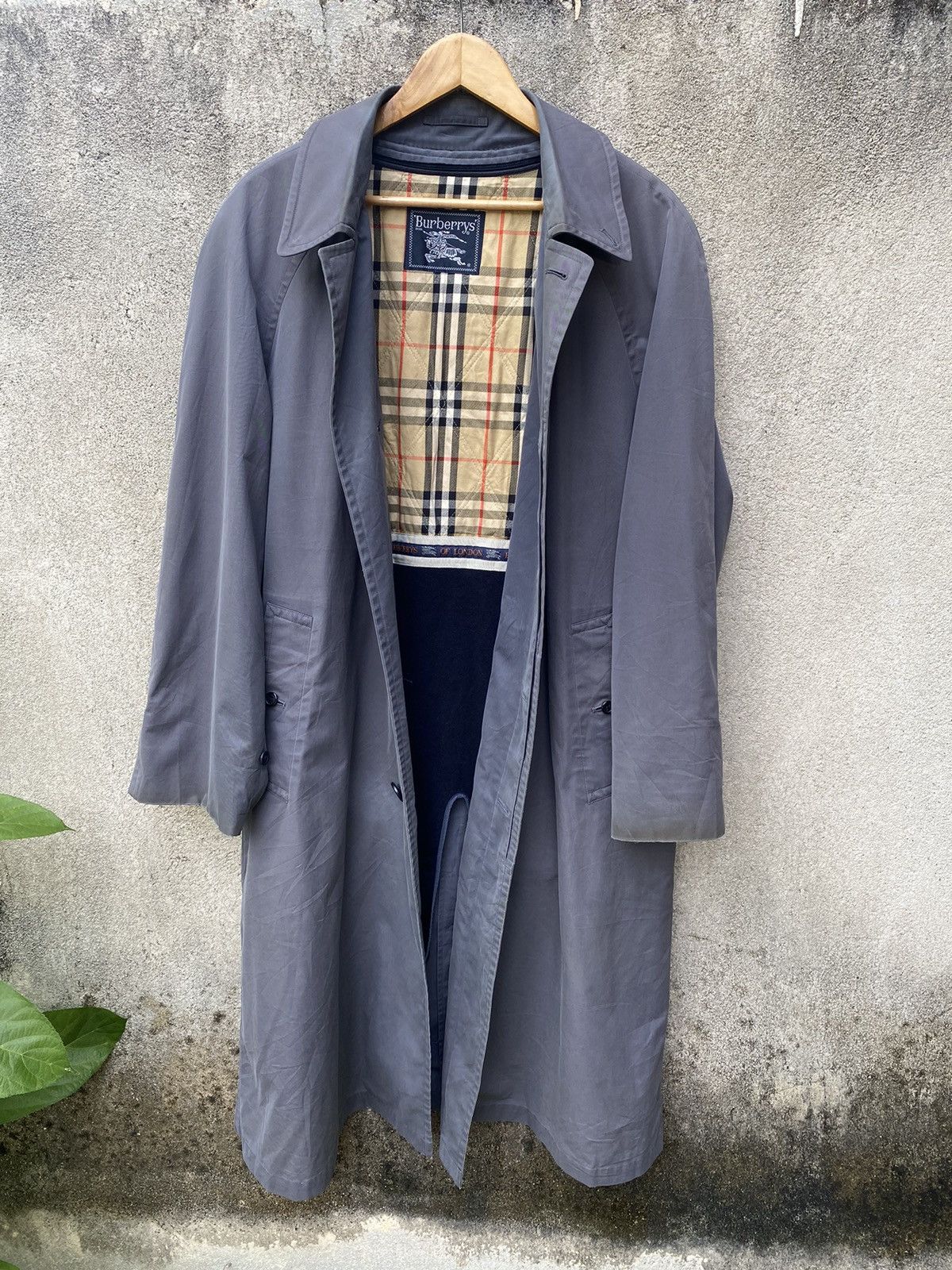Vintage Burberry’s Single Breasted Nova Check Trench Coat - 1