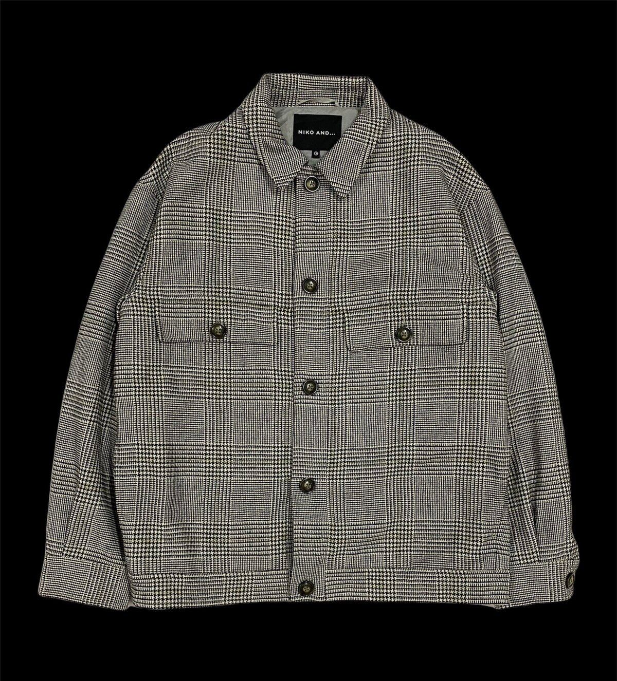 Niko And Japanese Brand Plaid Button Wool Jacket - 1