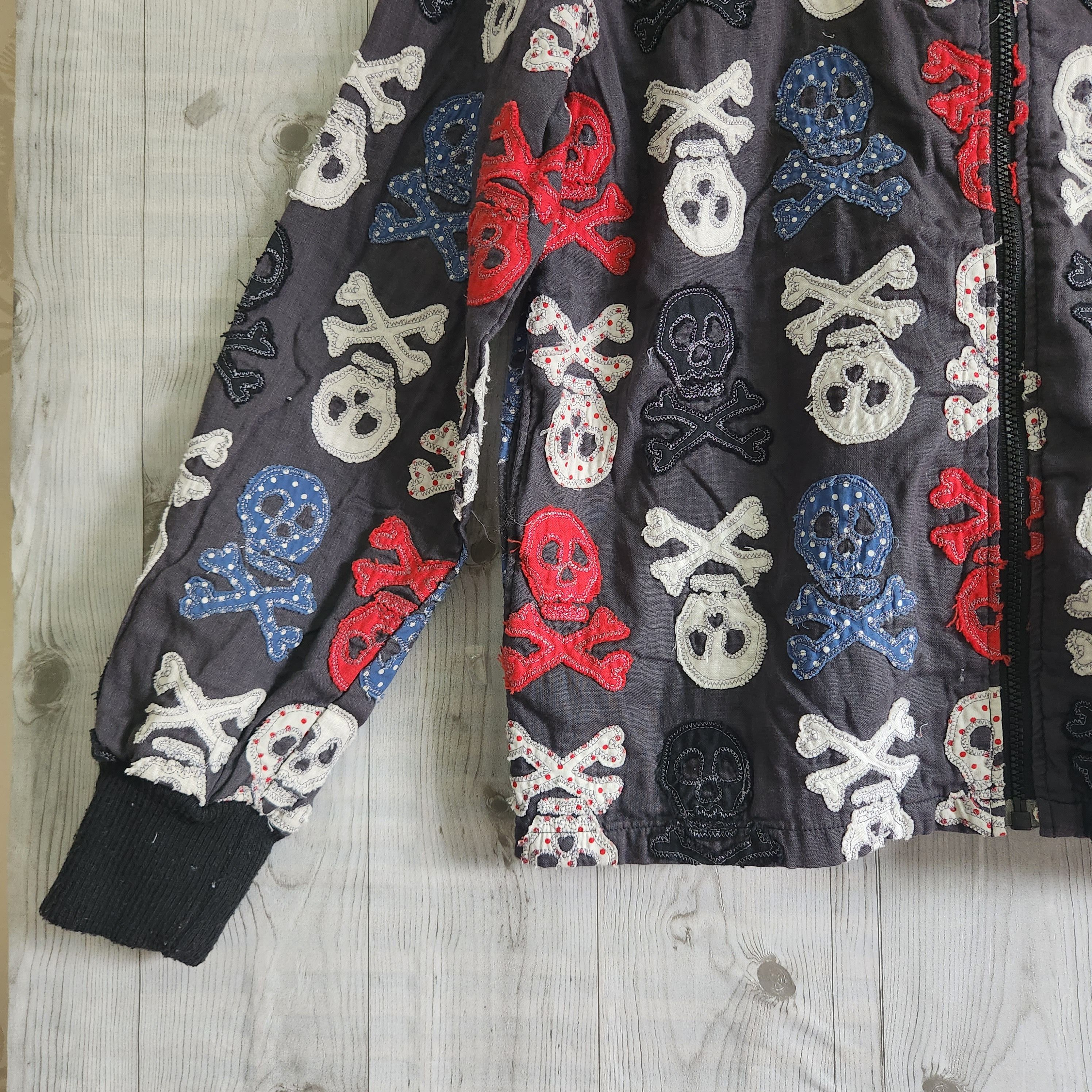 Archival Clothing - Horror Skulls Full Patches Sweater Full Zipped Japan - 6