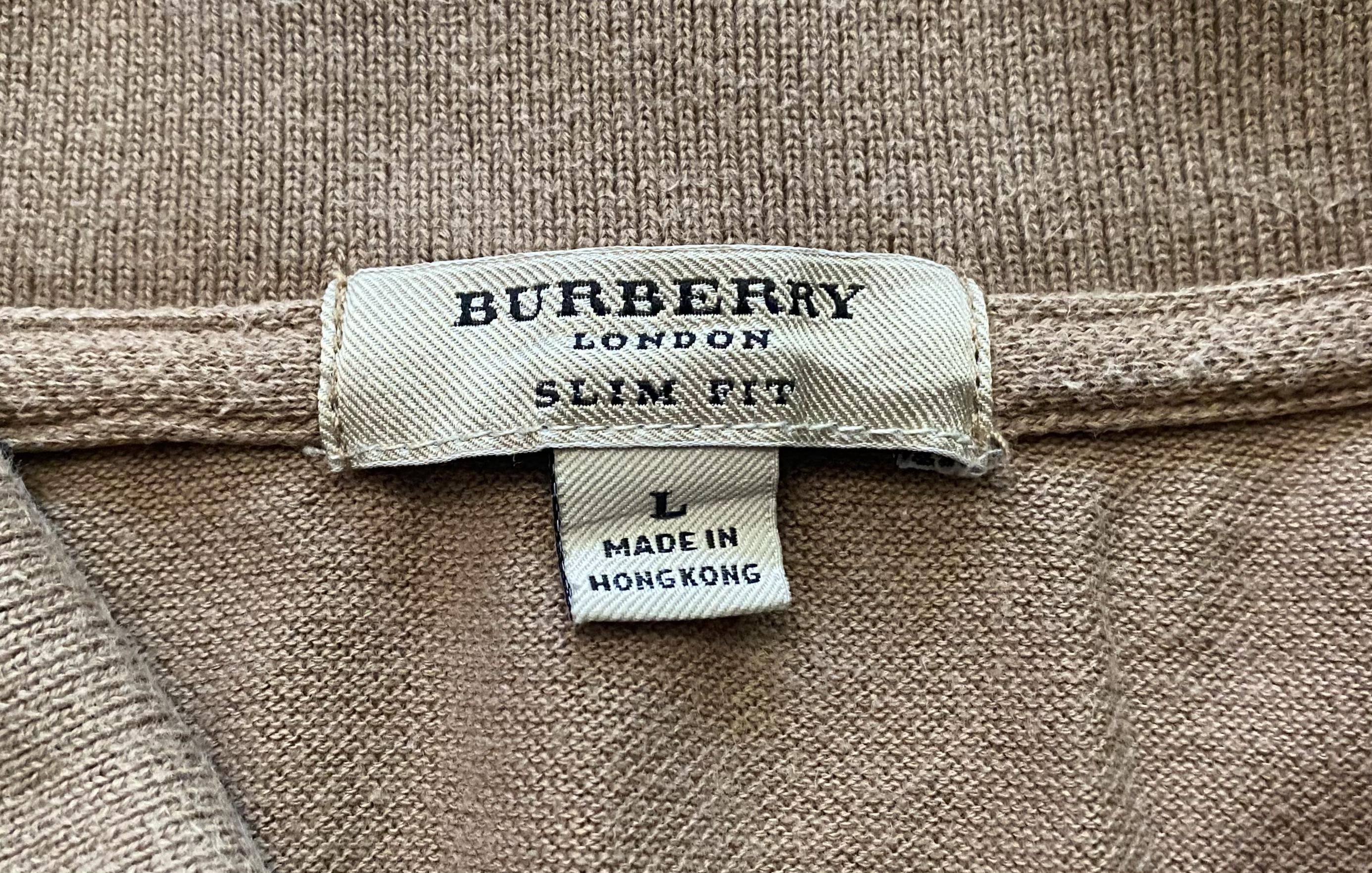 Vintage - Burberry London Polo Shirt Slim Fit Beidge Cotton Men's L - 10