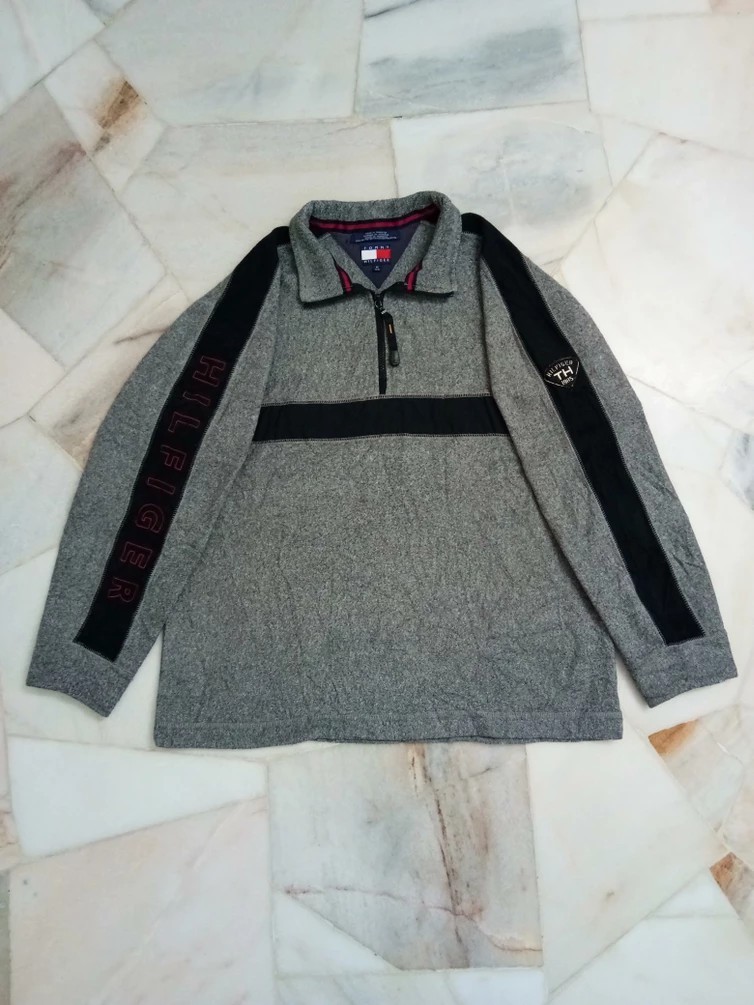Tommy Hilfiger - Vintage Tommy Hilfiger Fleece Pull Over 1/4 Zipper sweat - 1