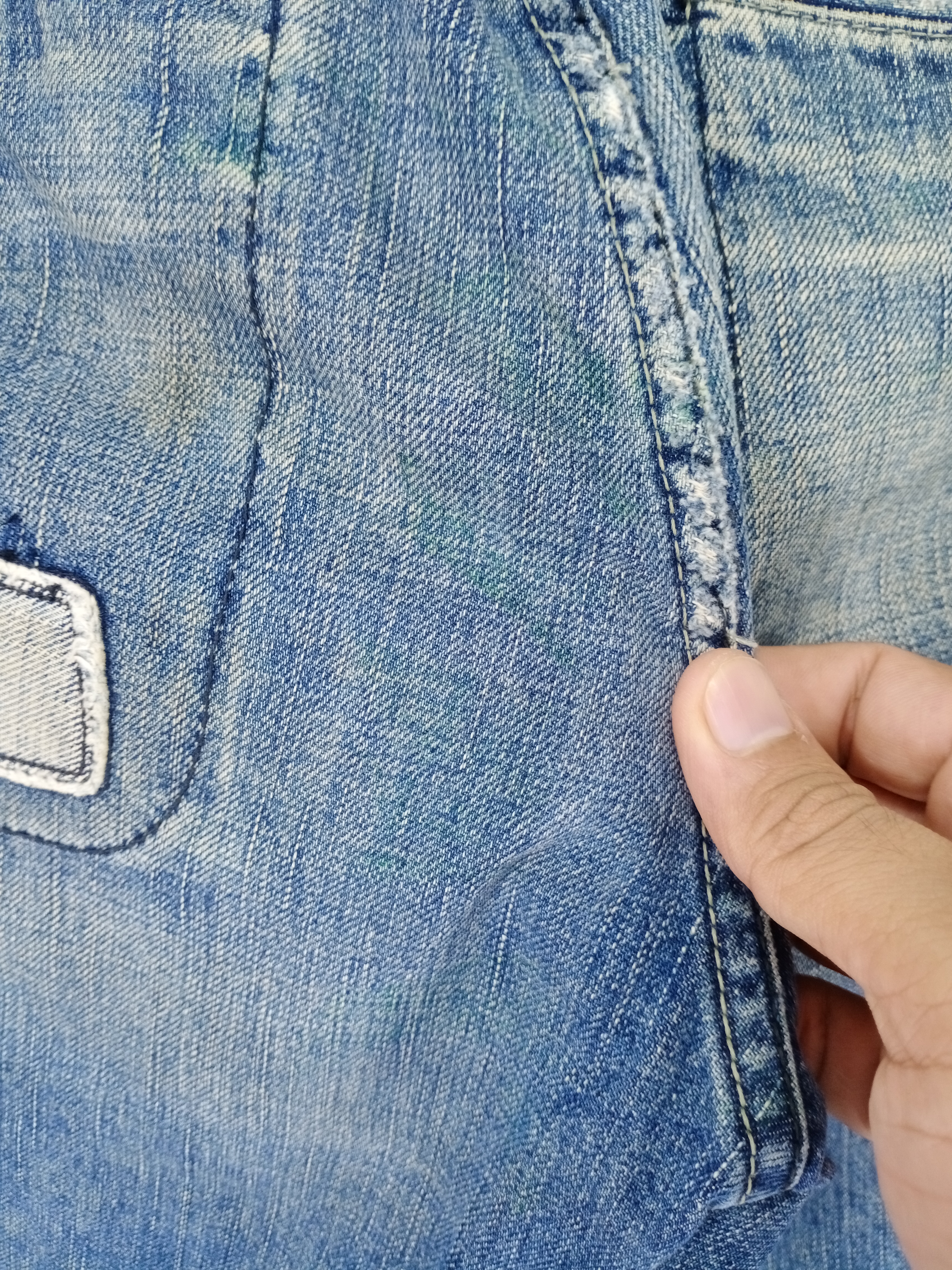 💥RARE💥Diesel Medium Wash Patches Distressed Jeans - 8
