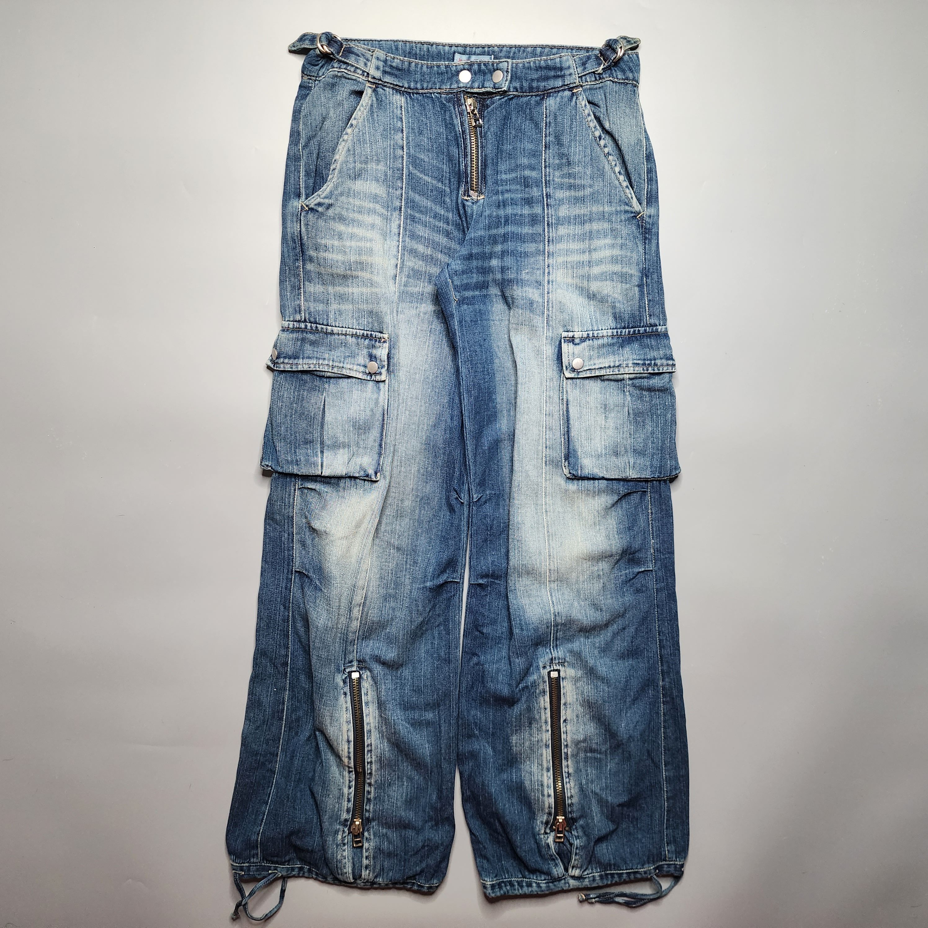 Vintage - Y2K Baggy 3D Pocket Cargo Jeans - 1