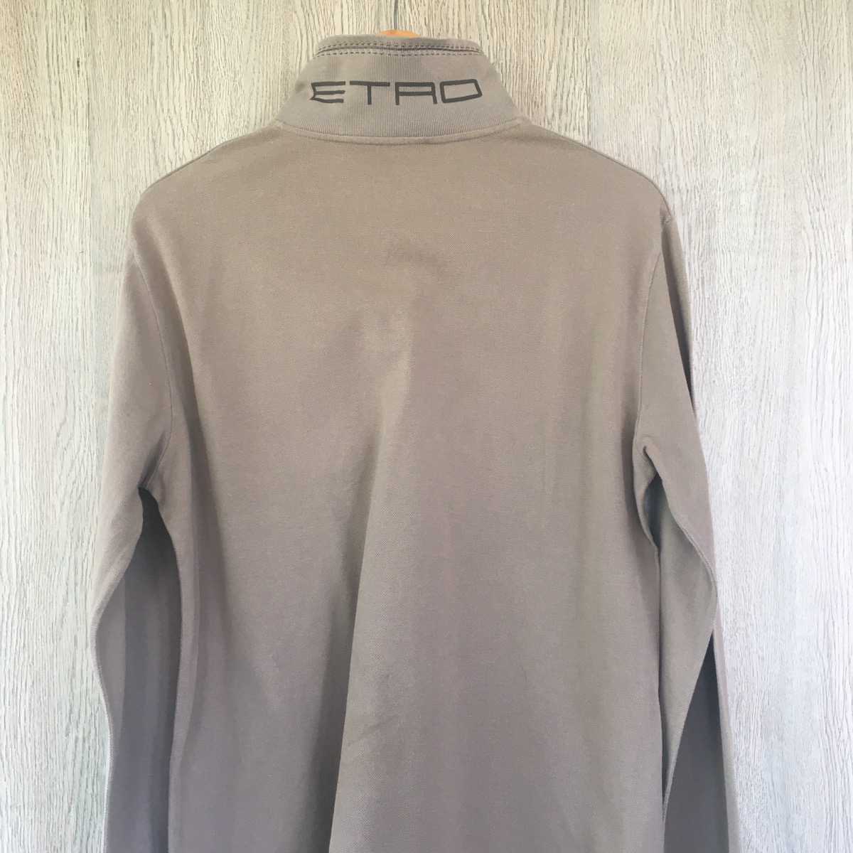 Etro Brown Long Sleeve Polo Shirt Made In Italy - 6