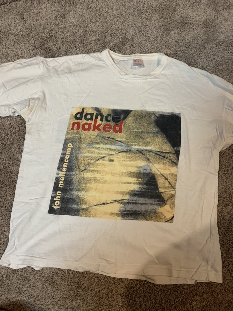 Band Tees - John mellancamp dance naked white band tee - 1