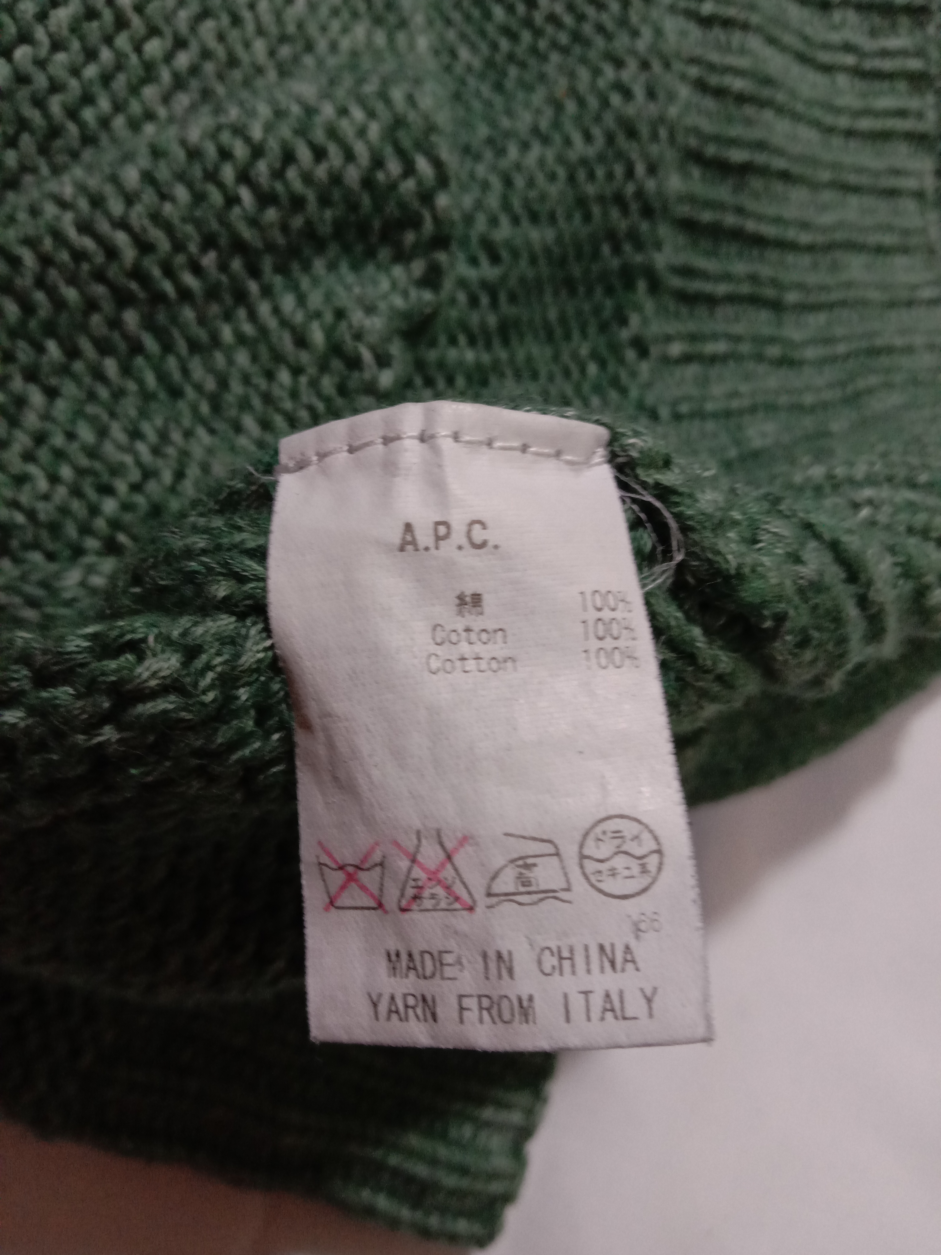 A.P.C Japan Rue Madame Paris Green Knitwear Cardigan Jacket - 7