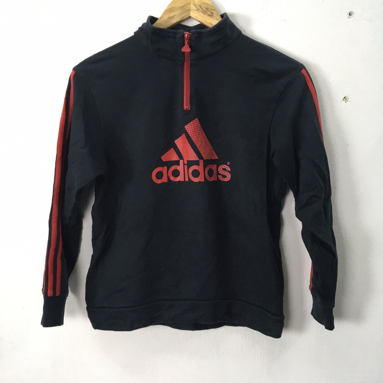 Adidas Big Logo Sweatshirt Upper Zip #5535 - 1