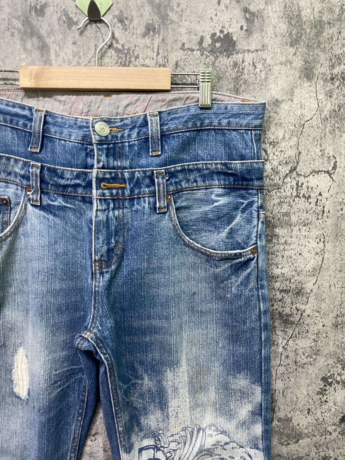 Vintage KARAKURI TAMASHI Double Waist Denim - 6