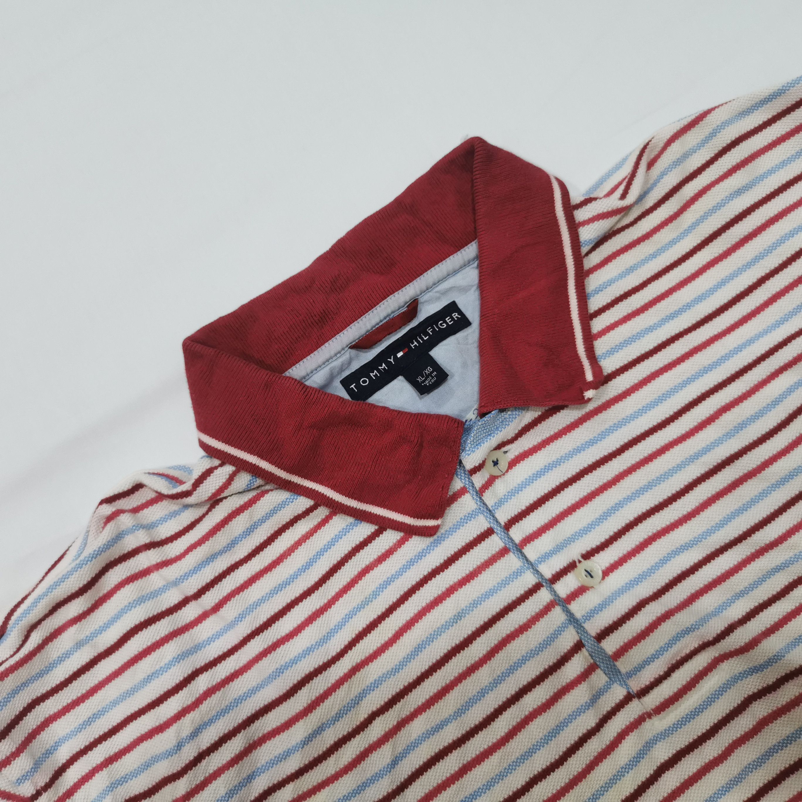 Vintage Tommy Hilfiger Retro Striped Polo Shirt - 4