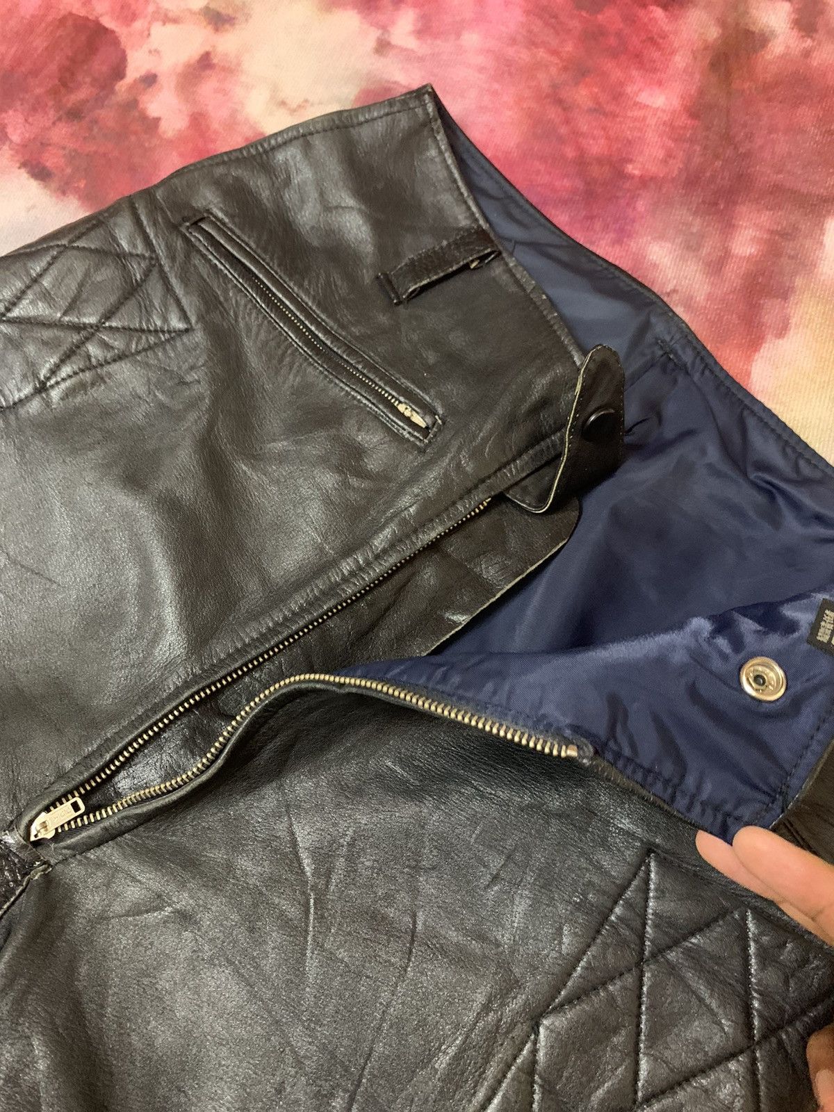 Vintage Leather Biker Padding Pants - 9