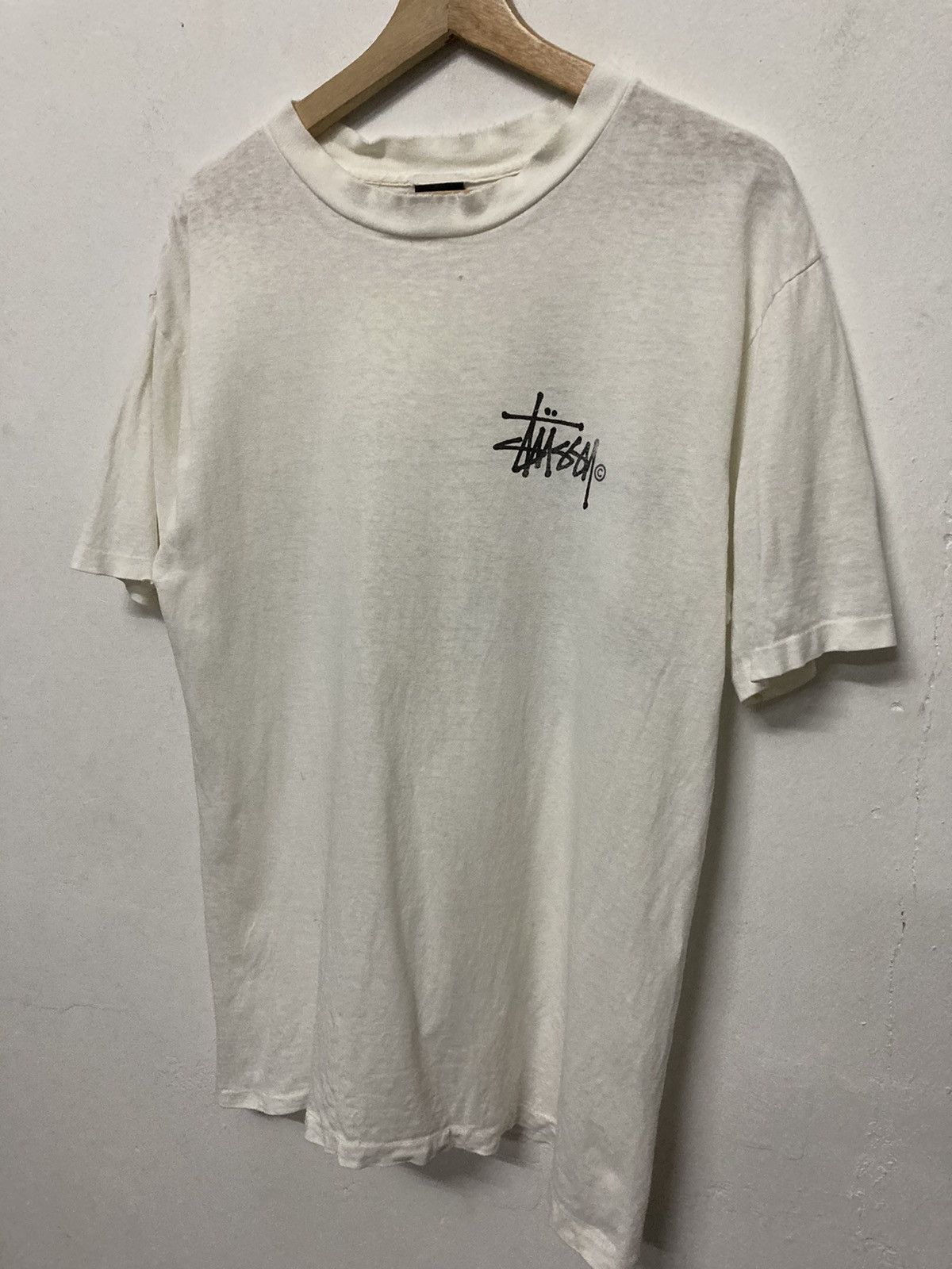 Vintage Stussy Basic Logo Distressed Tshirt - 4